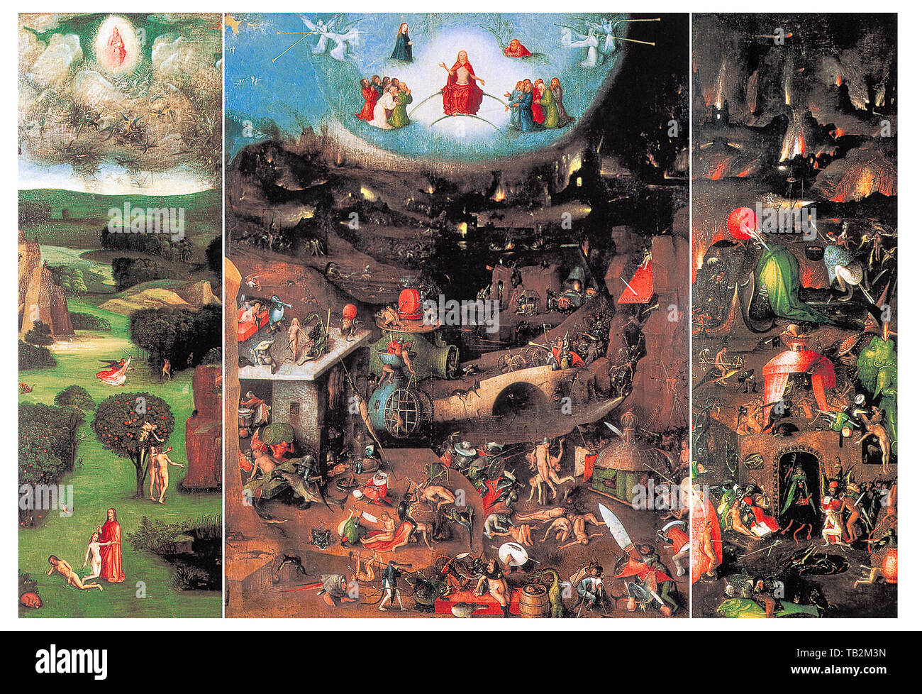 Hieronymus Bosch, das Letzte Gericht (Wien), Triptychon malen, ca. 1482 Stockfoto Hieronymus Bosch, das Letzte Gericht (Wien), Triptychon malen, ca. 1482 Stockfoto