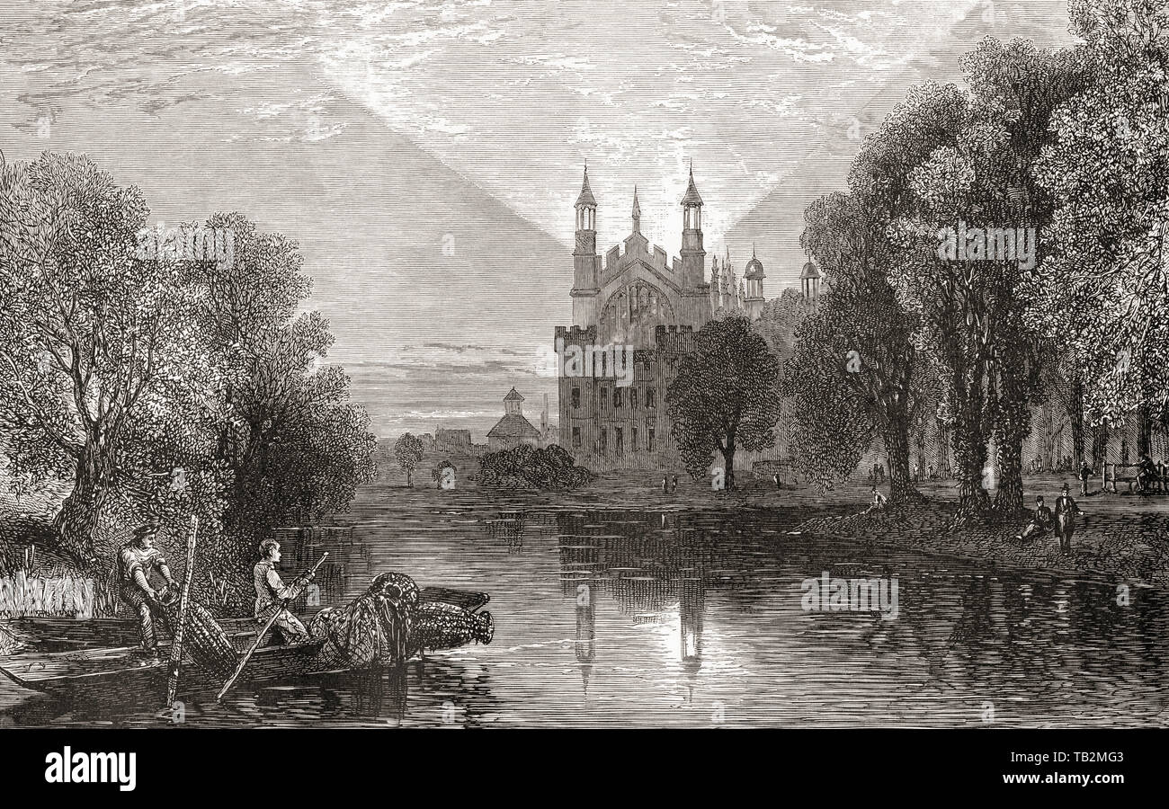 Eton College, Eton, Berkshire, England, hier von der Themse im späten 19. Jahrhundert gesehen. Aus dem Englischen Bilder, veröffentlicht 1890. Stockfoto