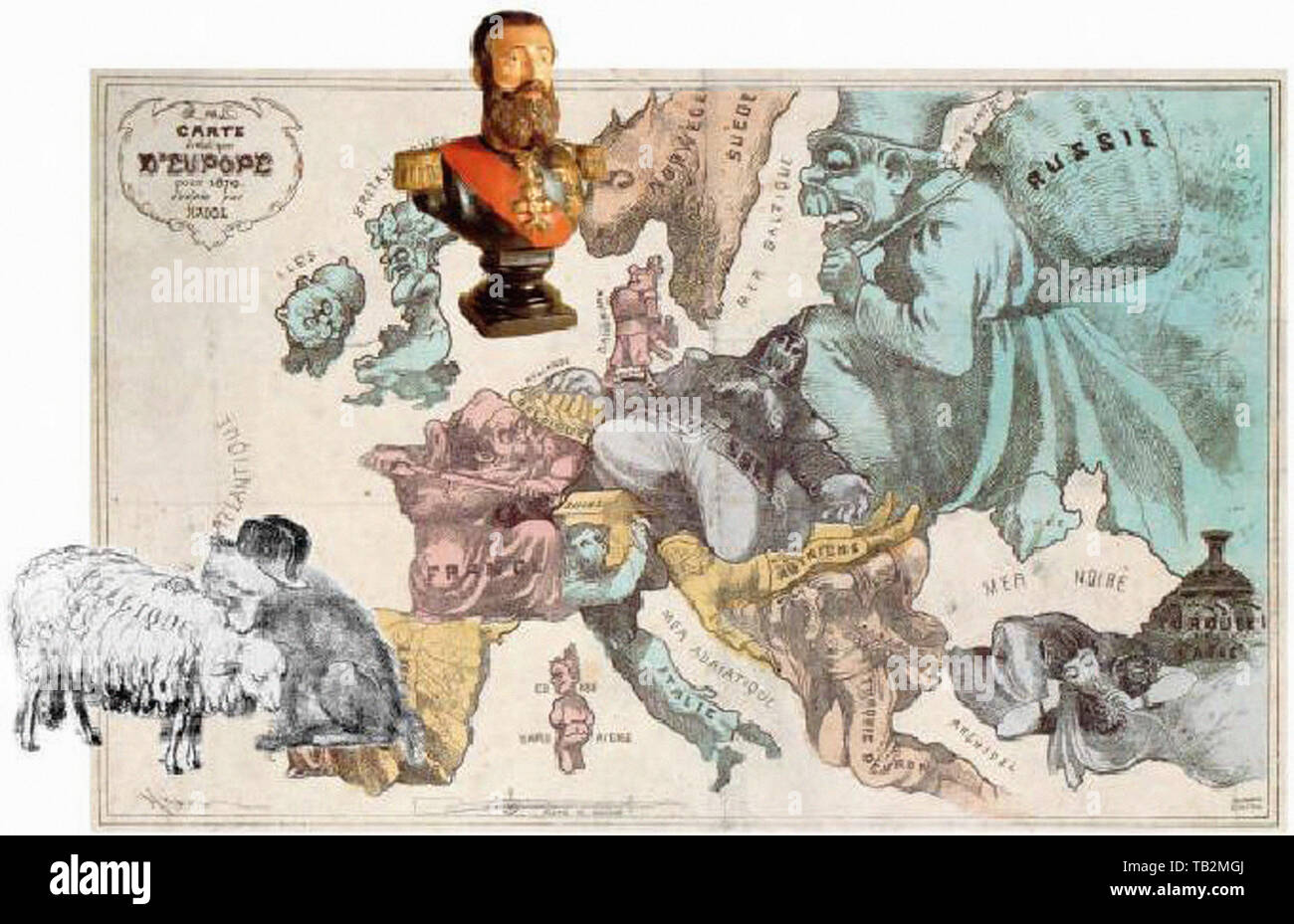 Félicien Rops-Büste König Leopold II. Stockfoto