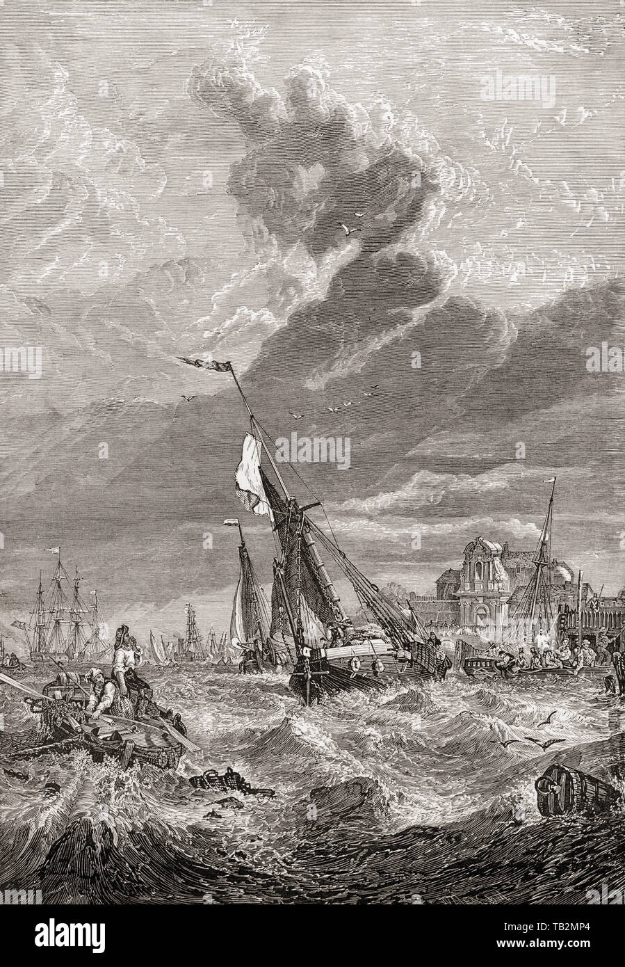 Gegen den Strom in Tilbury Port, Themse, Essex, England Wind, hier im 19. Jahrhundert. Aus dem Englischen Bilder, veröffentlicht 1890. Stockfoto