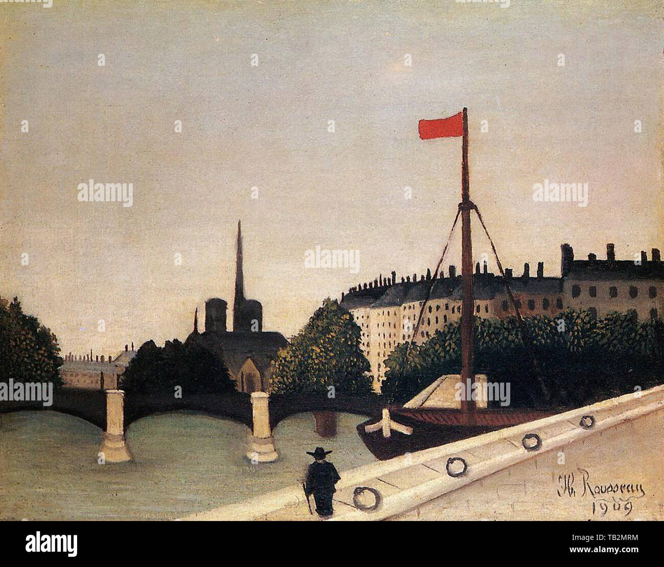 Henri Julien Félix Rousseau alias Le Douanier Rousseau - Notre Dame auf der Ile Saint Louis Quai Henri IV 1909 Stockfoto