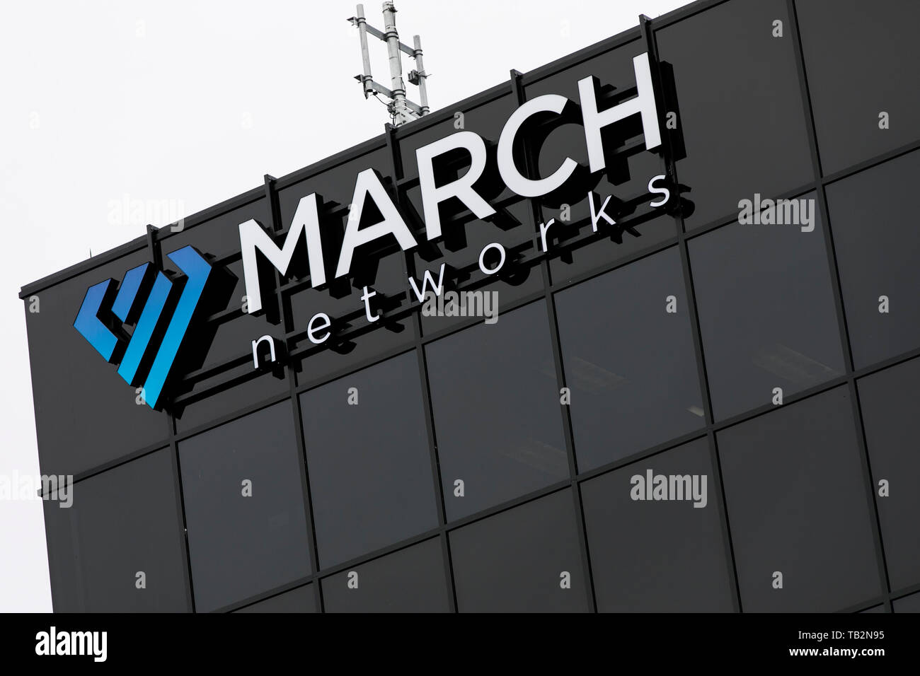 Ein logo Zeichen außerhalb einer Anlage bis März in Ottawa, Ontario, Kanada besetzt, am 20. April 2019. Stockfoto