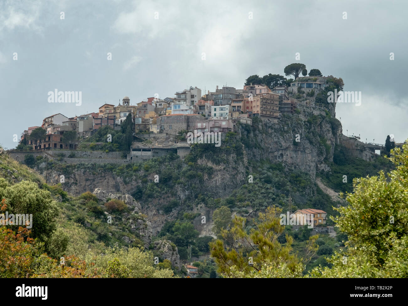 Castelmola, Taormina, Provinz Messina, Sizilien, Italien Stockfoto