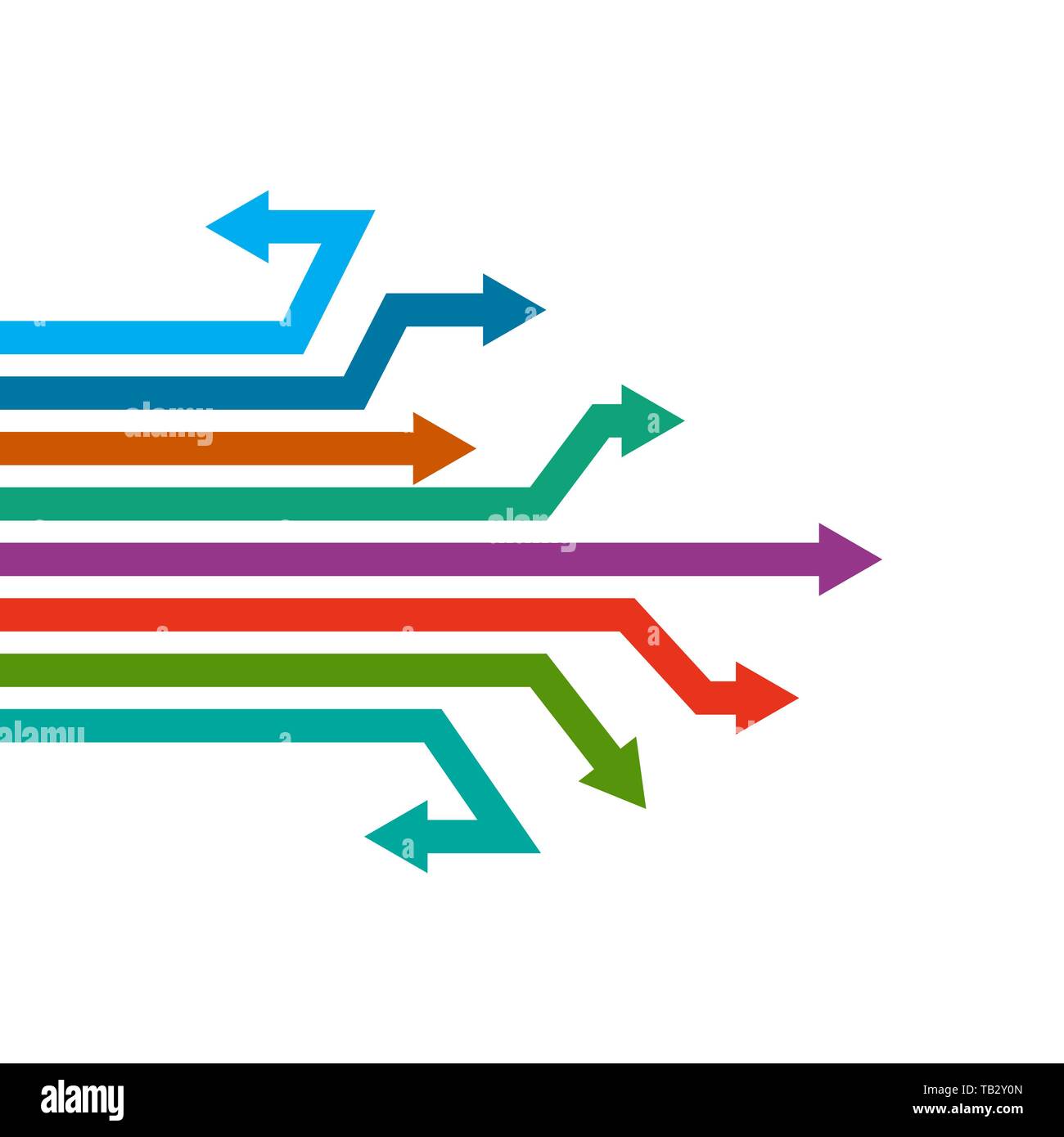 Abstrakte Pfeile nach rechts. Vector Illustration. Farbe der Pfeile Stock Vektor