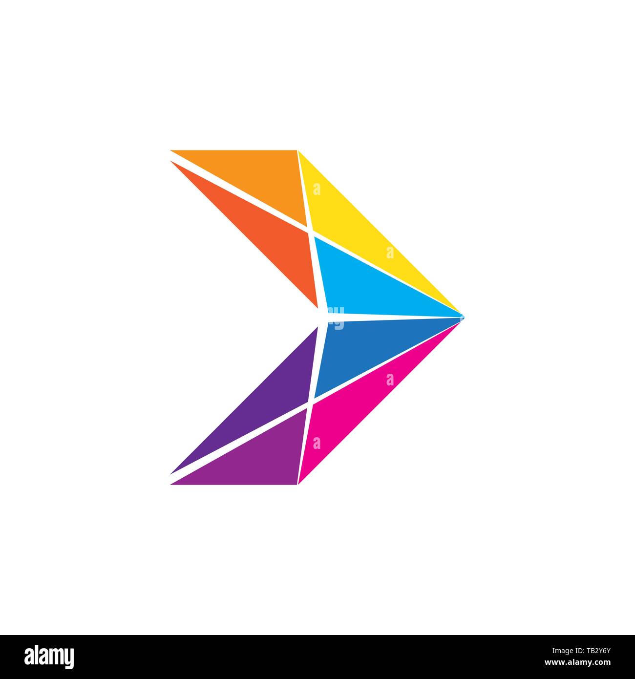 Farbe Pfeil isoliert. Vector Illustration. Symbol Pfeil im flachen Stil Stock Vektor