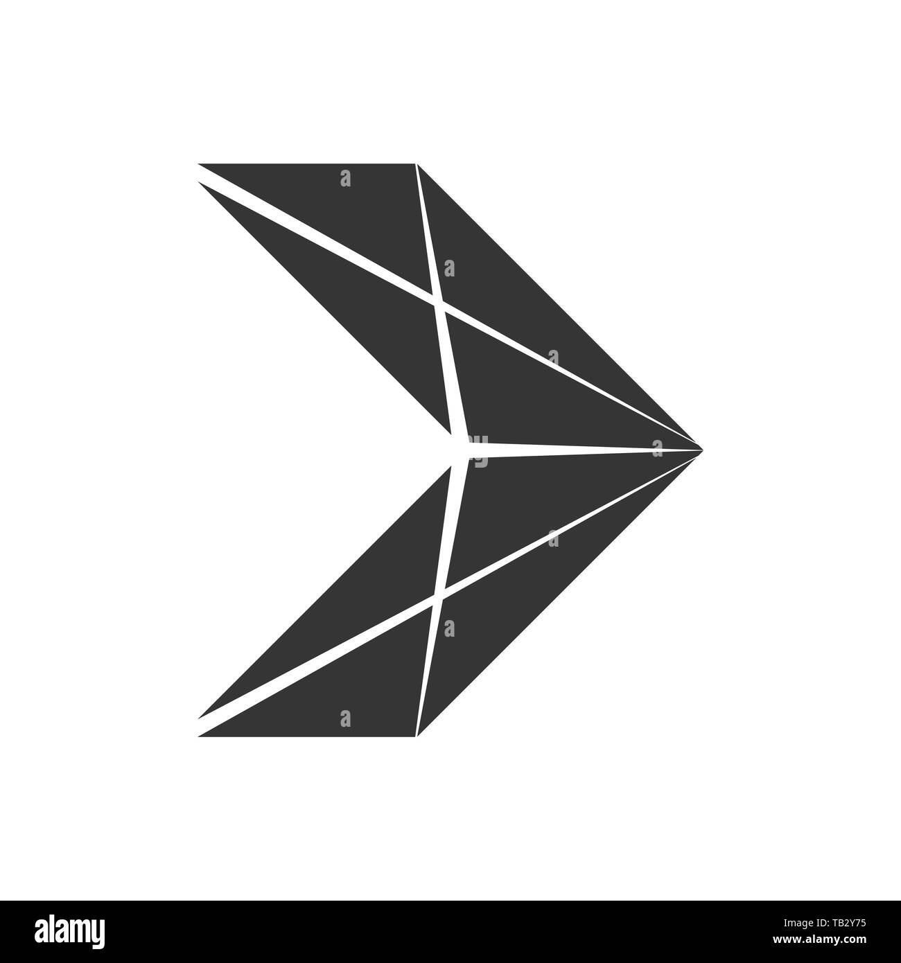 Der schwarze Pfeil isoliert. Vector Illustration. Symbol Pfeil im flachen Stil Stock Vektor