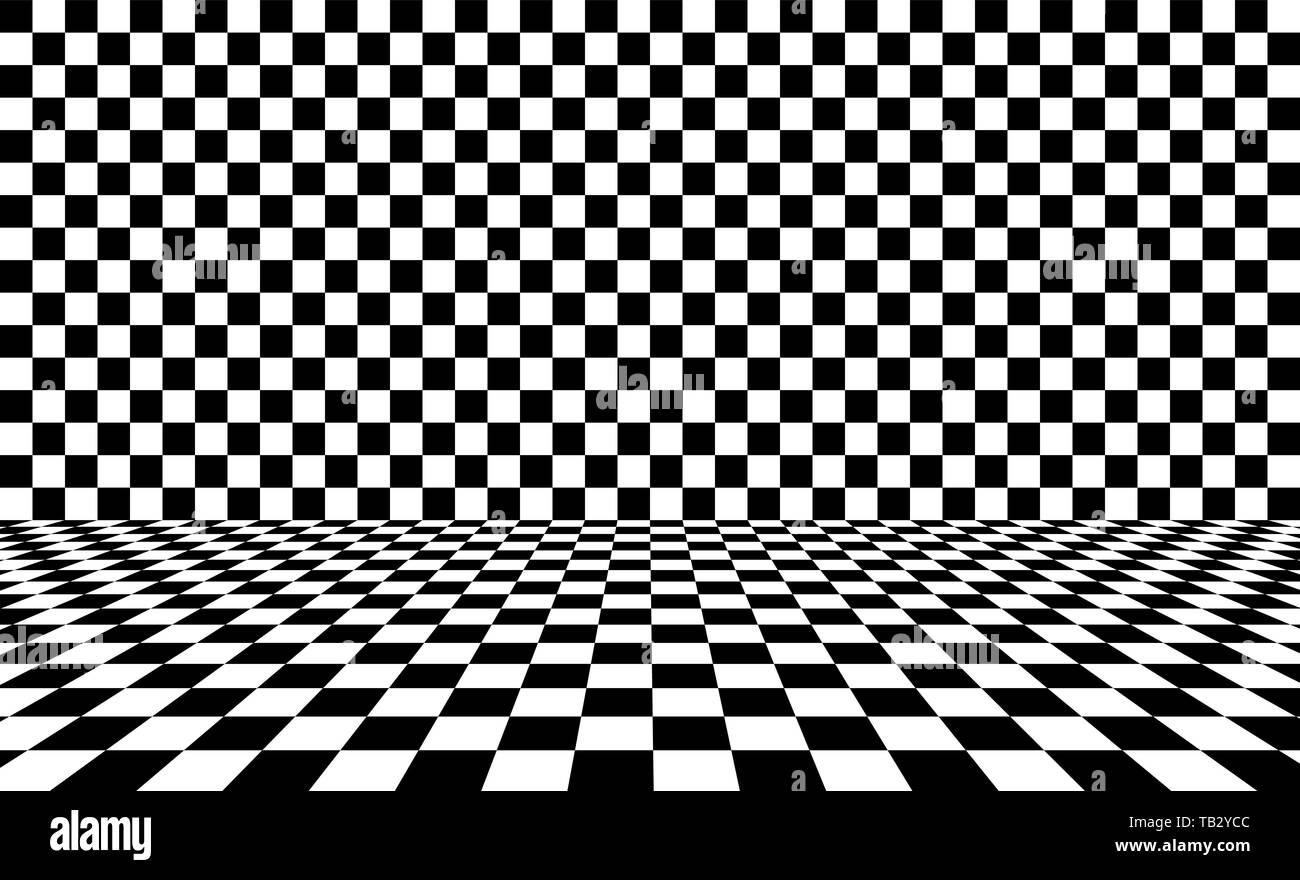 Schwarz chess Hintergrund. Vector Illustration. Schwarzen und weißen Quadraten. Karierten Hintergrund Stock Vektor