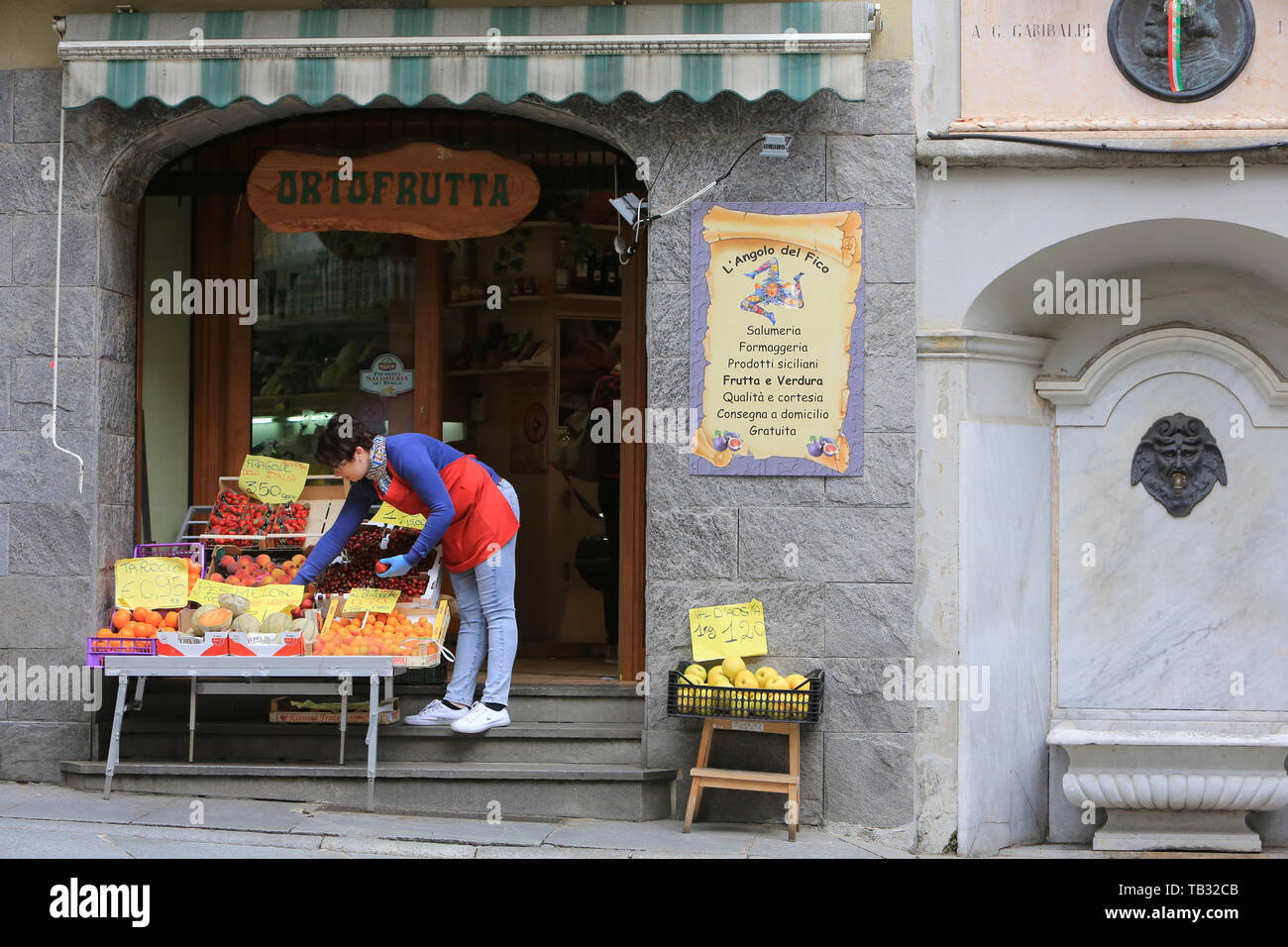 Commerce d'Ernährung. Varallo Sesia. Italie. Stockfoto