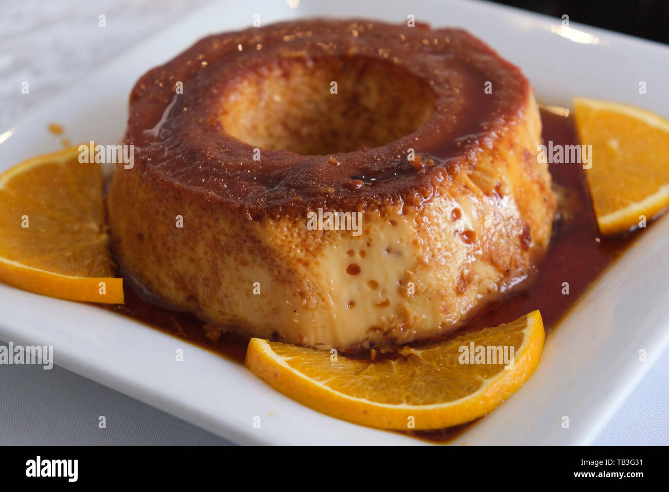 Karamell-pudding Stockfoto