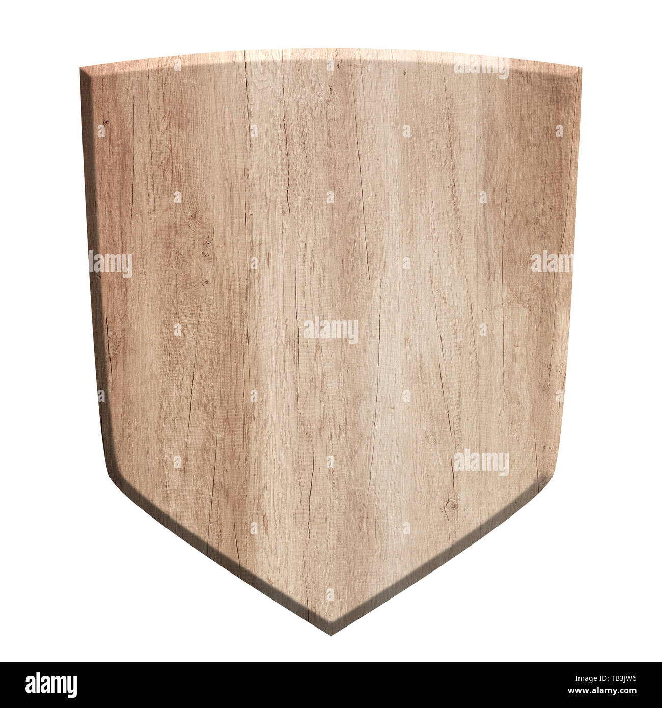 Holz- Schutzschild aus hellem Naturholz Stockfoto