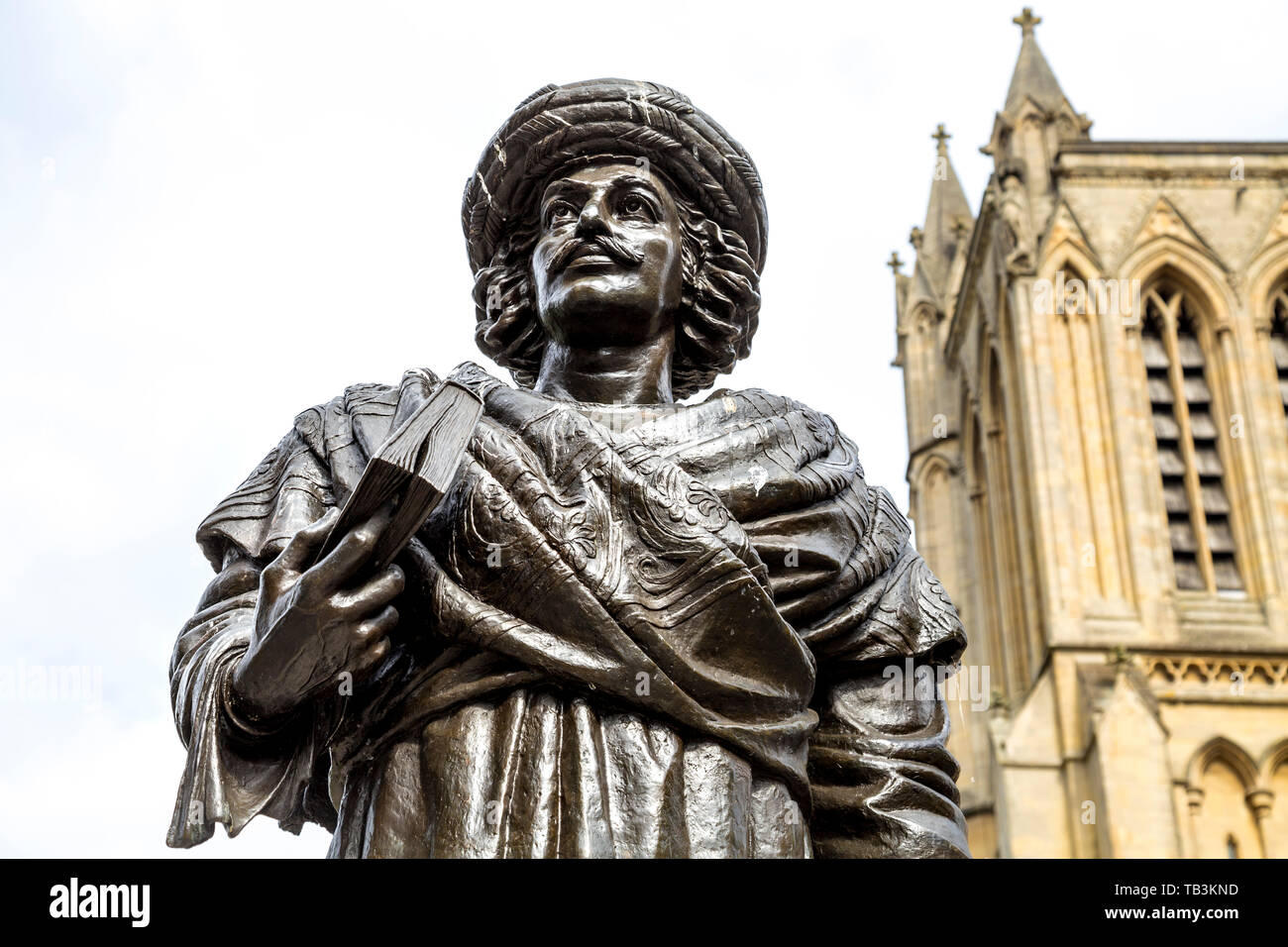 Skulptur von Raja Ram Mohan Roy vor der Kathedrale von Bristol, Bristol, UK Stockfoto