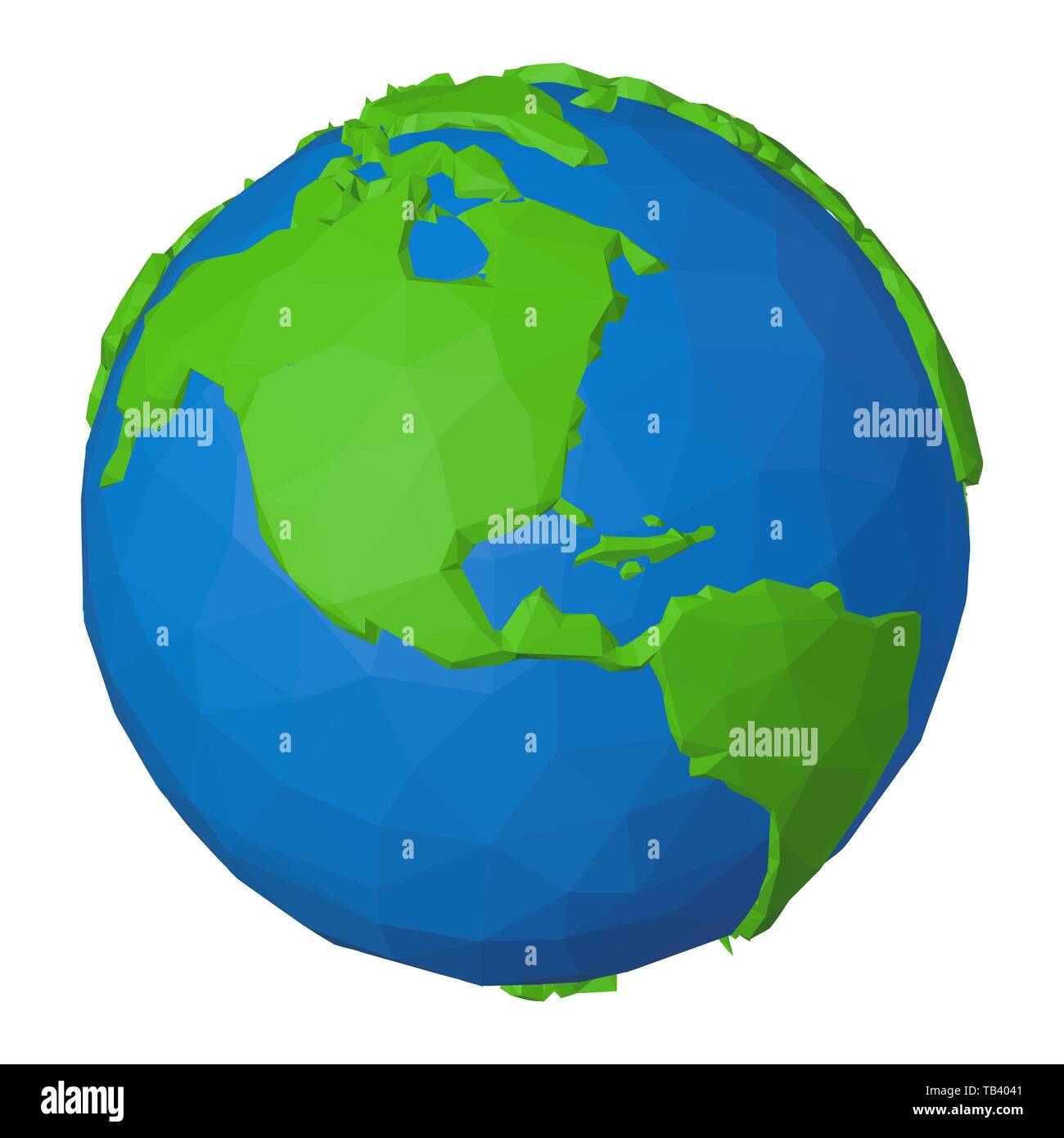 USA, Kanada und Mexiko auf 3D-Globus polygonalen Abbildung in der modernen Low Poly style Stock Vektor