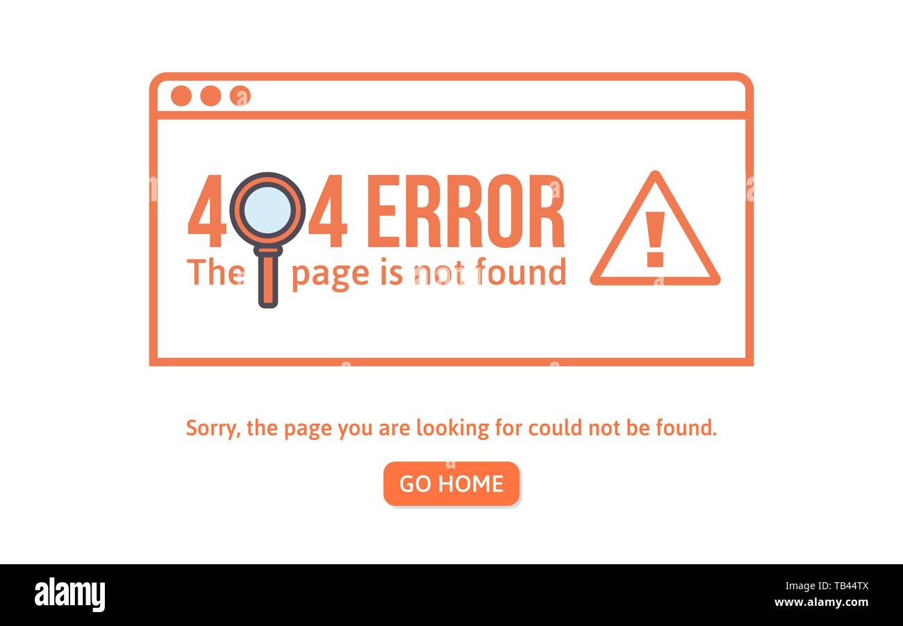 Fehler 404 Design vorlage. 404 Seite ist nicht das Konzept der linearen Stil gefunden. Seite verloren. Web site Design Fehler. Vector Illustration. Stock Vektor