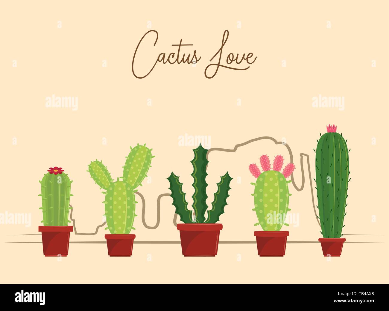 Kaktus liebe Cartoons Stock-Vektorgrafik - Alamy