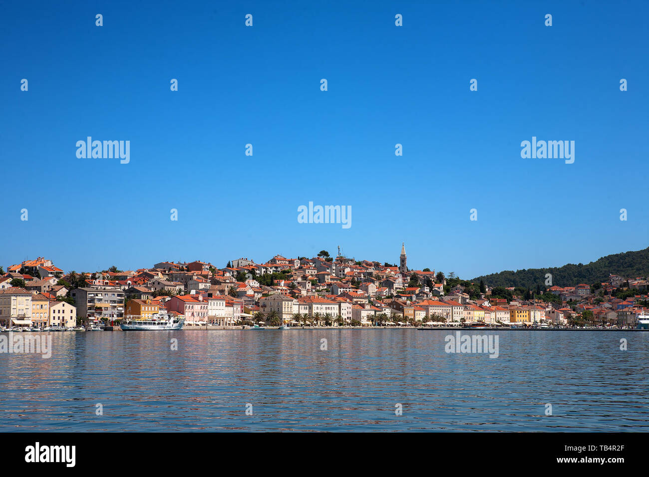 Mali Lošinj von der Bucht, Lošinj, Kroatien Stockfoto