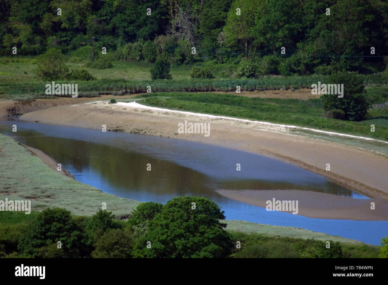 Mäandernden Fluss Adur Stockfoto