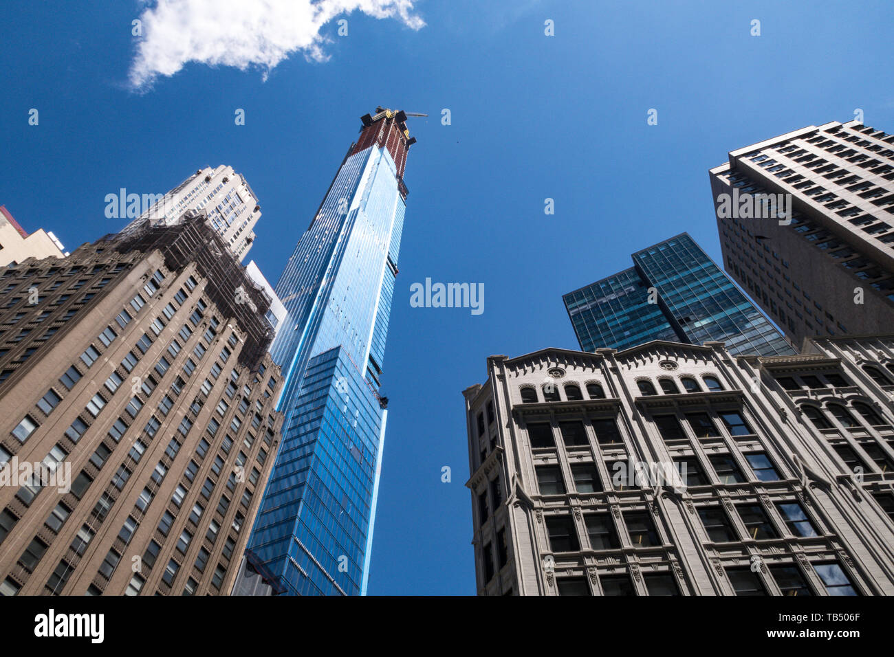 Central Park Tower Supertall Eigentumswohnung im Bau auf W 57th Street, New York, USA Stockfoto