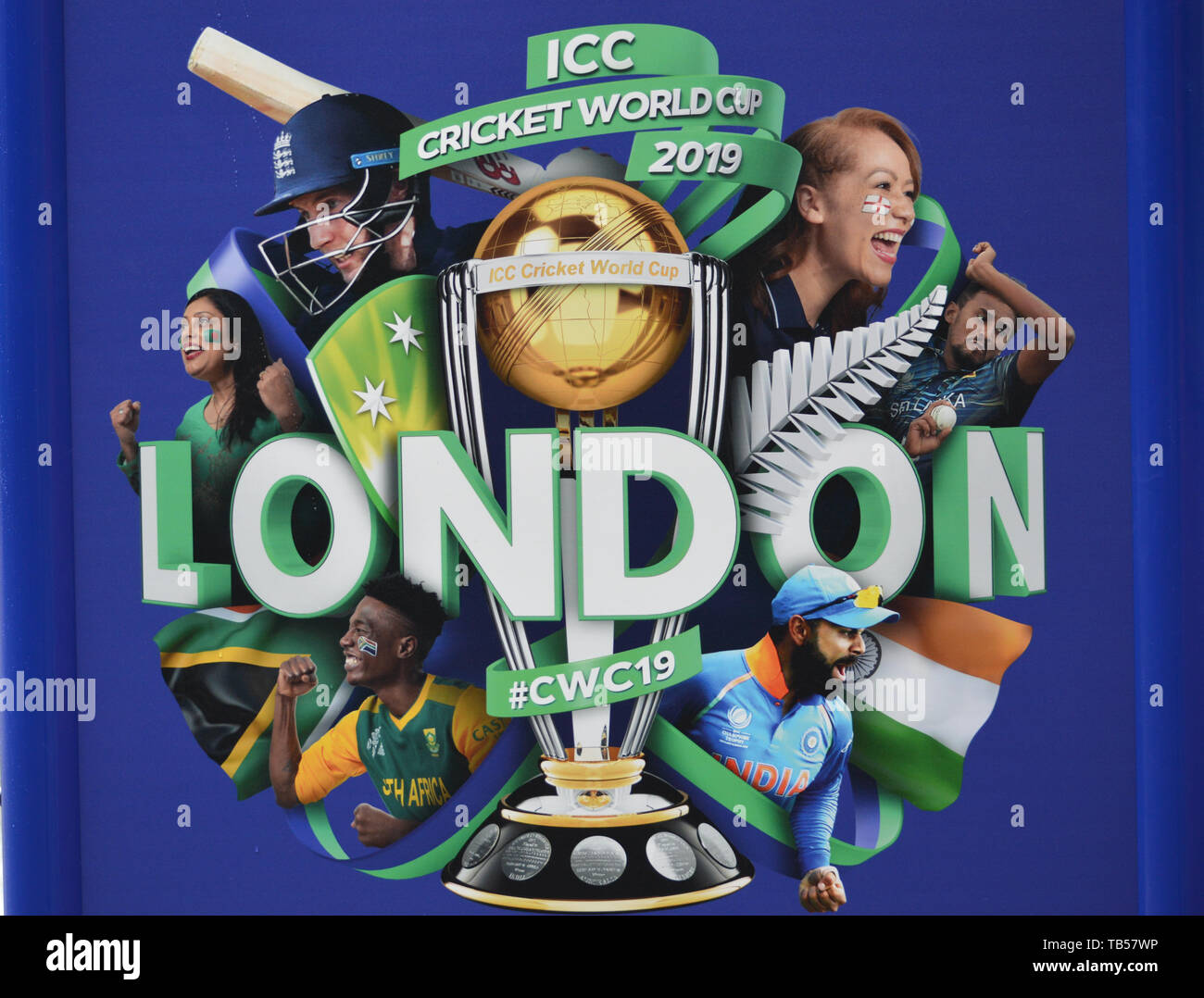 London, Großbritannien. 29 Mai 2019. Der Kia Oval Cricket Ground in Vorbereitung auf den Beginn der ICC Cricket World Cup 2019. Stockfoto