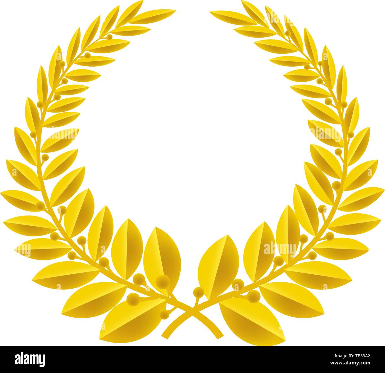 Vector Illustration. Geometrische Lorbeerkranz Symbol isoliert. Farbe gold. Stock Vektor