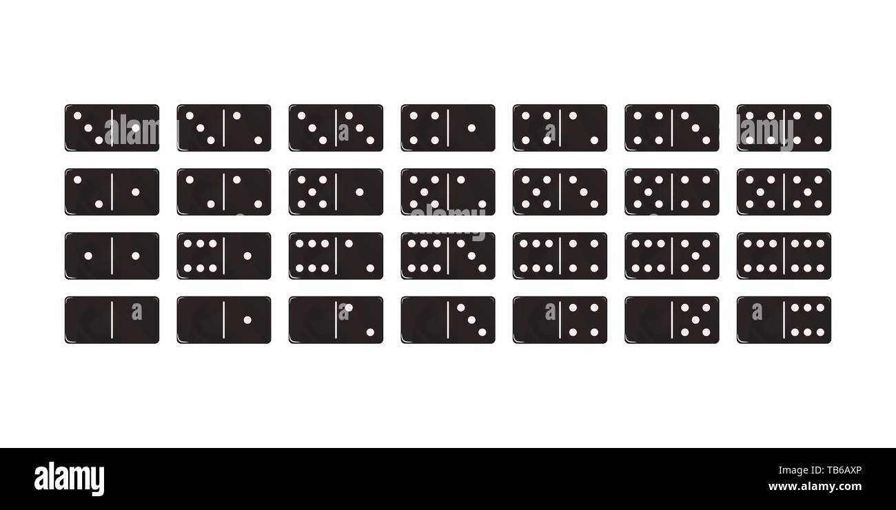 Das Spiel der Domino. Einstellen des schwarzen Blocks. Vector