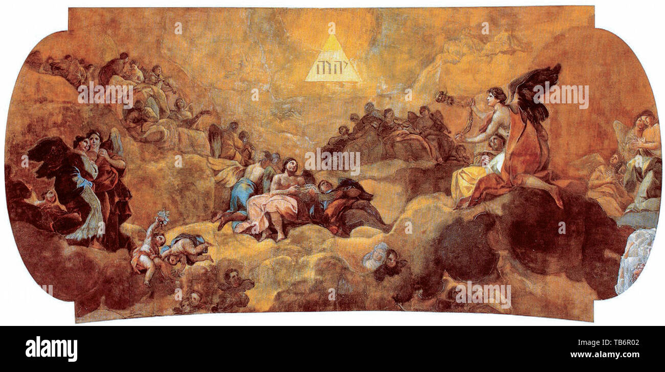 Francisco Goya, die Anbetung des Namens Gottes, Fresko, 1772 Stockfoto