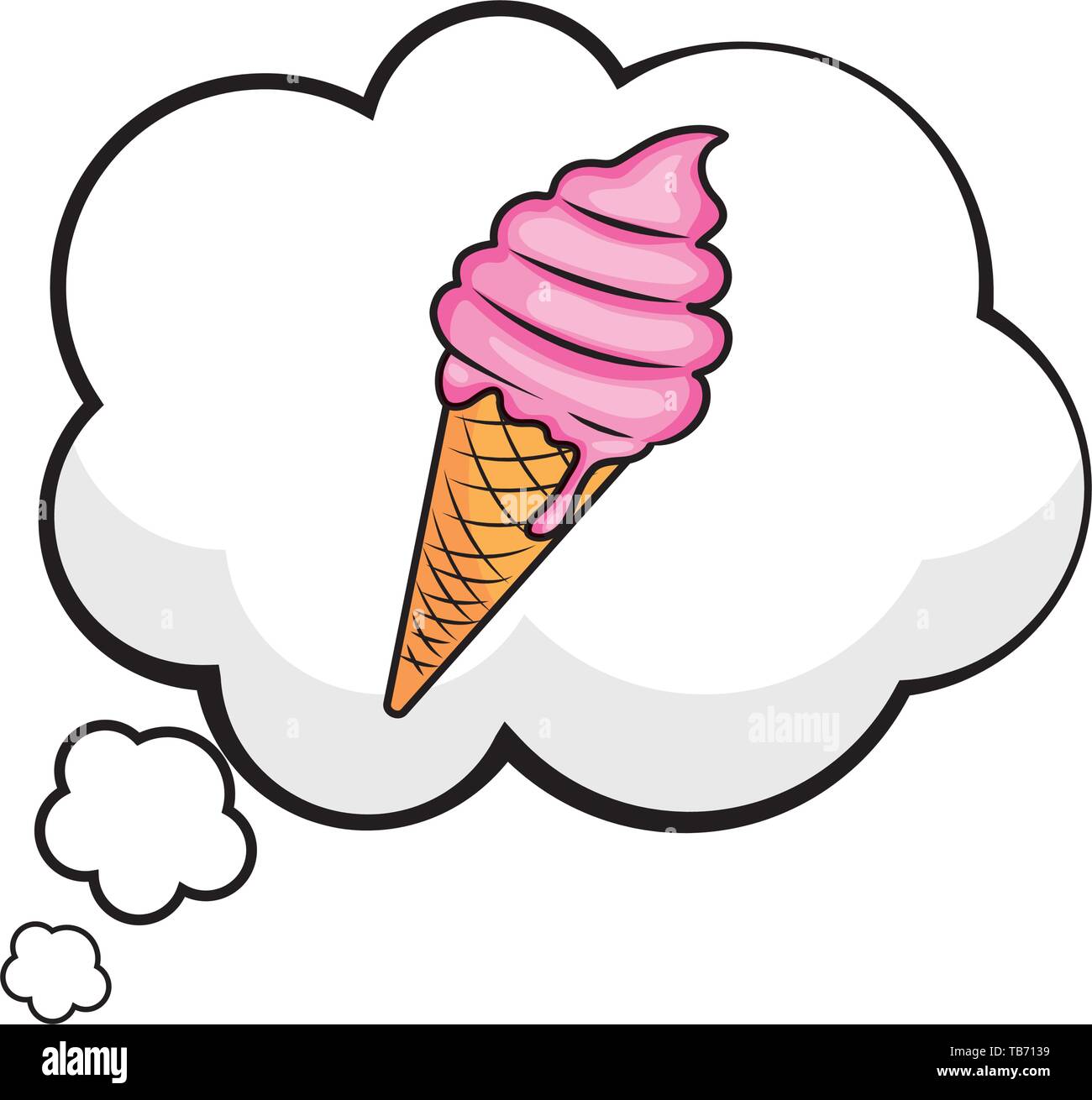 Pop Art Eis im Denken bubble cartoon Vector Illustration graphic design Stock Vektor