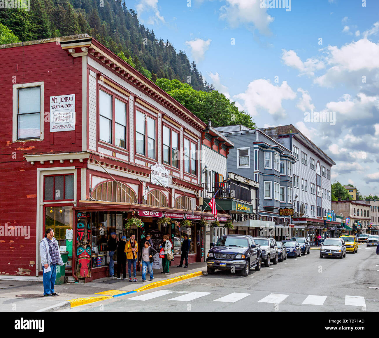 JUNEAU, Alaska - 31. Mai 2016: Die Stadt von Juneau ist die Hauptstadt von Alaska. Von Juneau Bevölkerung um rund 6.000 Menschen aus Kreuzfahrt Stockfoto