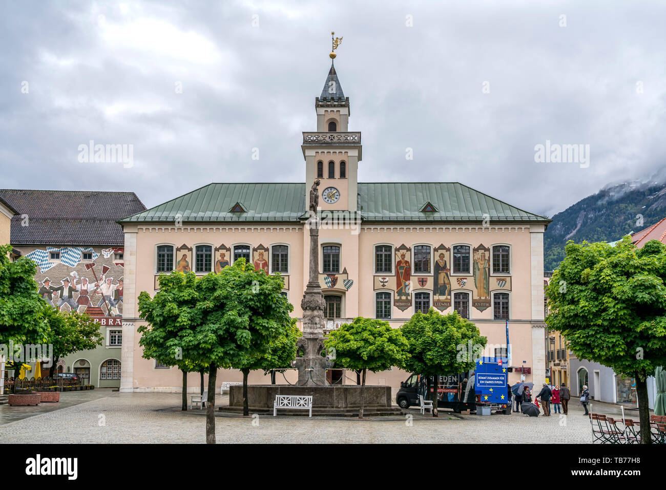 Rathaus Bad Reichenhall, Berchtesgadener Land, Oberbayern, Bayern, Deutschland | Bad Reichenhall Rathaus, Berchtesgadener Land, Oberbayern, Bav Stockfoto