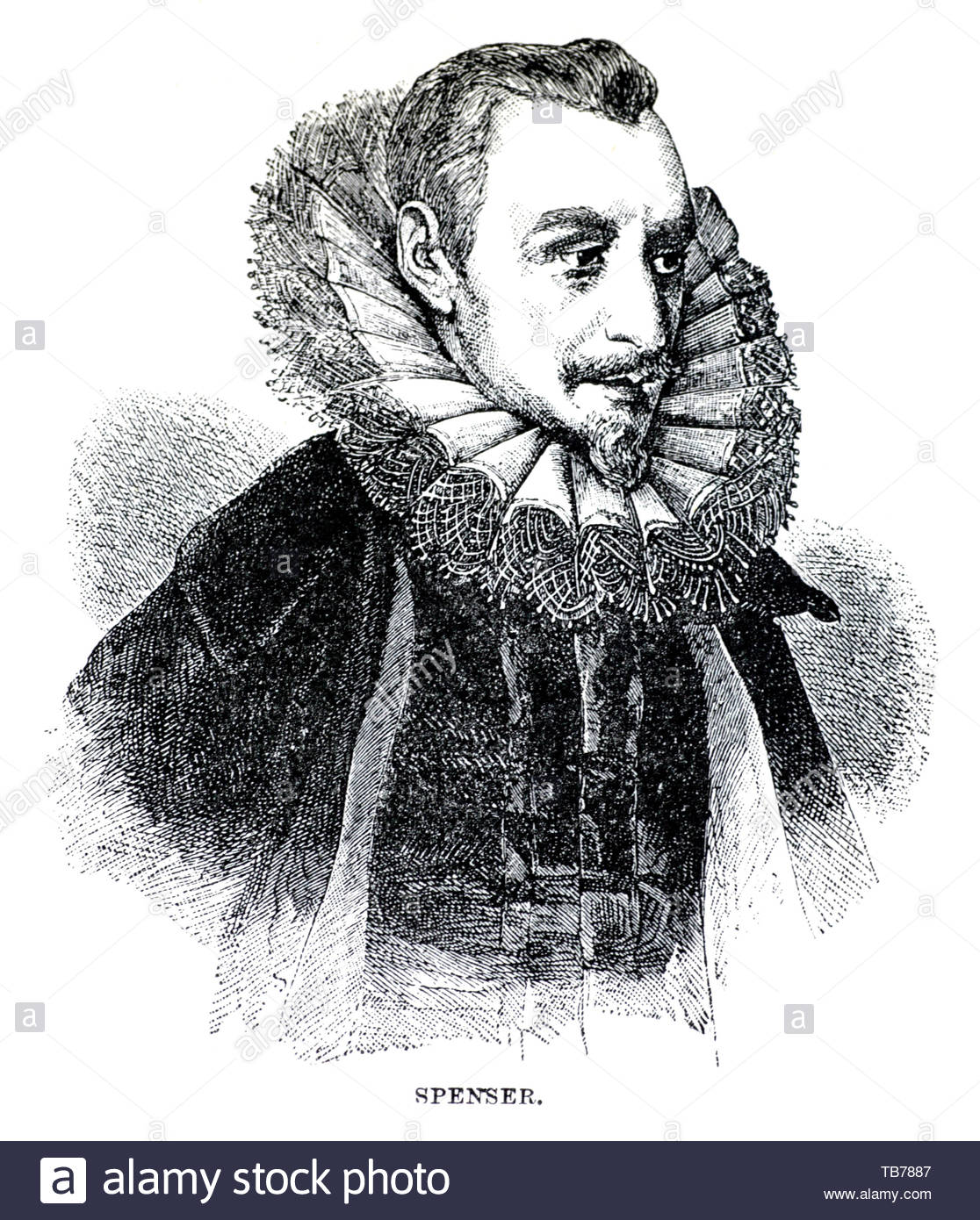 Edmund Spenser Porträt, 1553-1599, war ein englischer Dichter Stockfoto