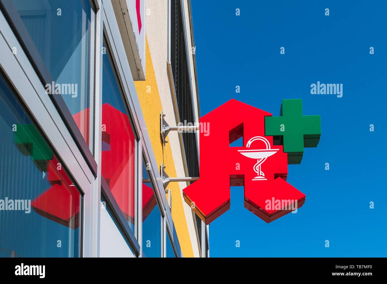 Apotheke logo, Bayern, Deutschland Stockfoto