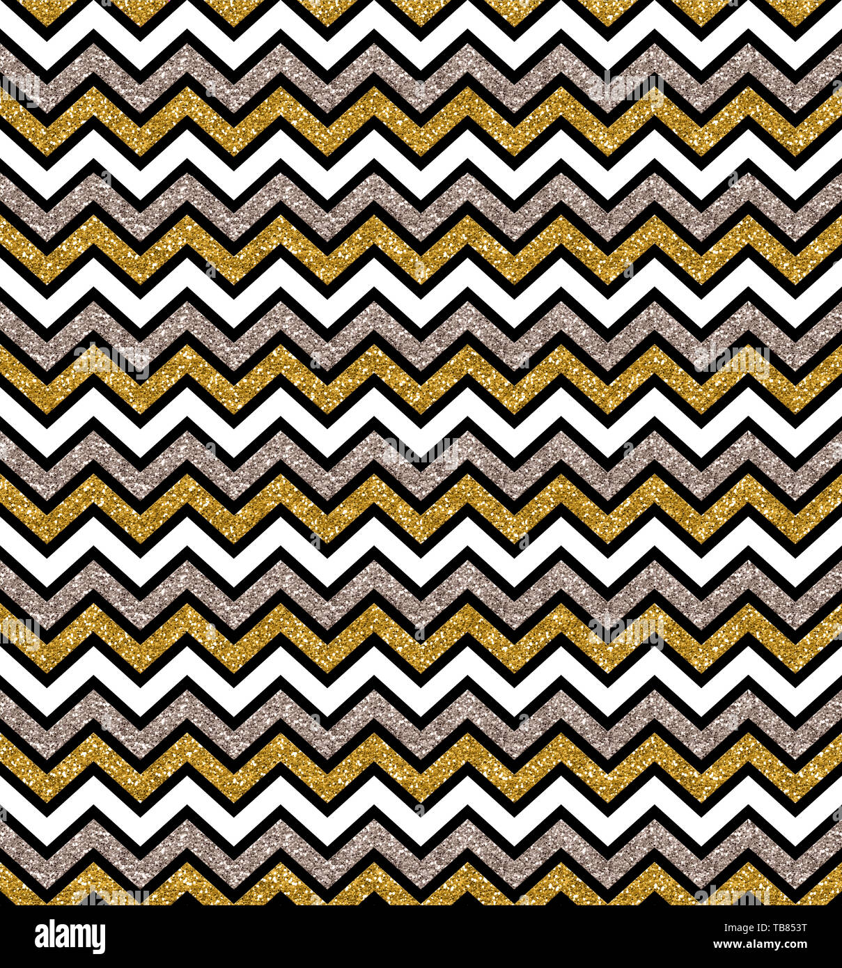 Zick-zack-Gold und Silber nahtlose Muster. Geometrische Hintergrund. Drucken Tuch, Etiketten, Banner, Karte, Website, wrapper Wrap Stockfoto