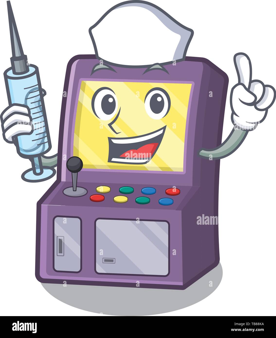 Krankenschwester Spielzeug Arcade Machine in Cartoon Schublade Stock Vektor