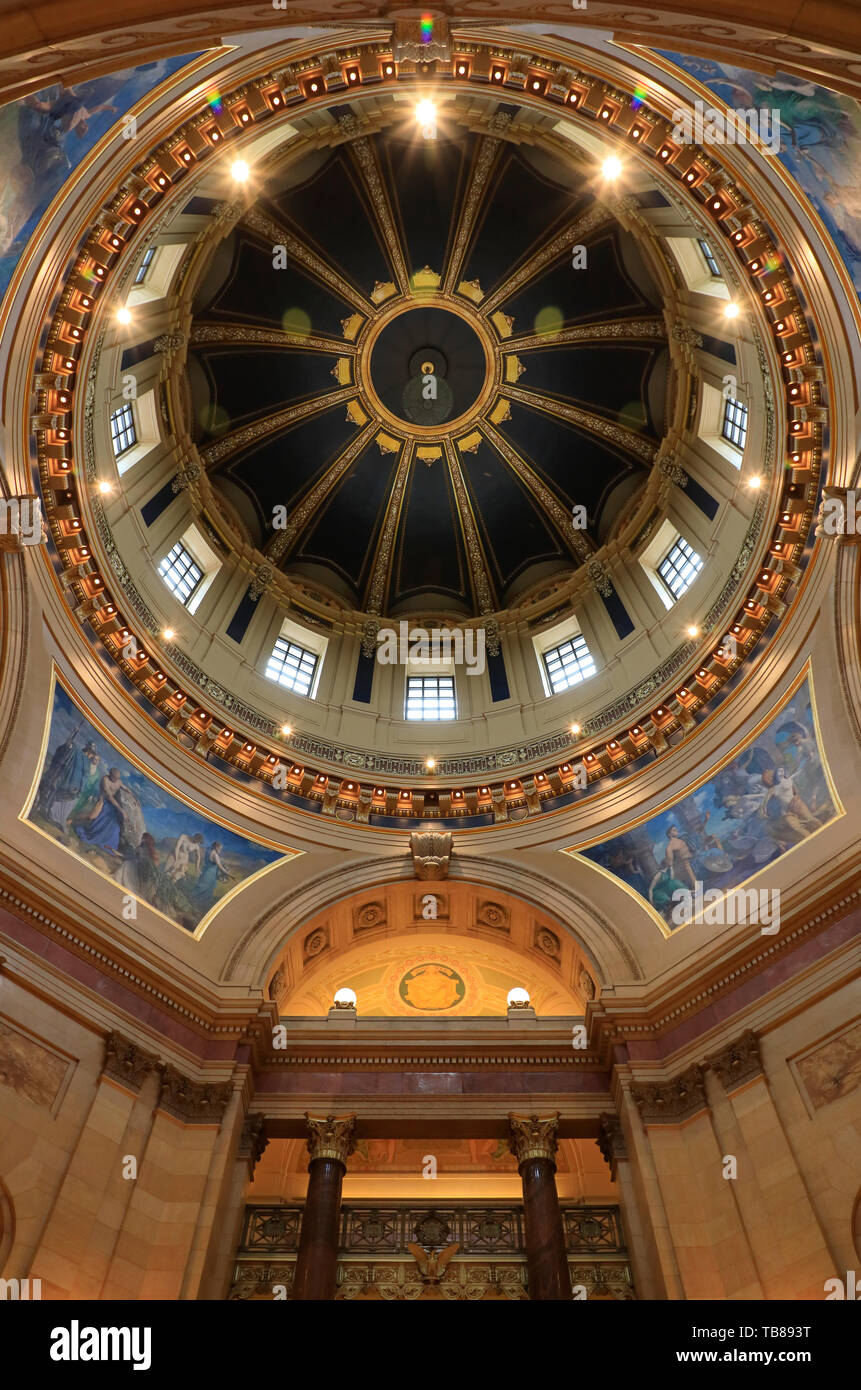 Innenansicht des Minnesota State Capitol dome. Saint Paul Minnesota. USA Stockfoto