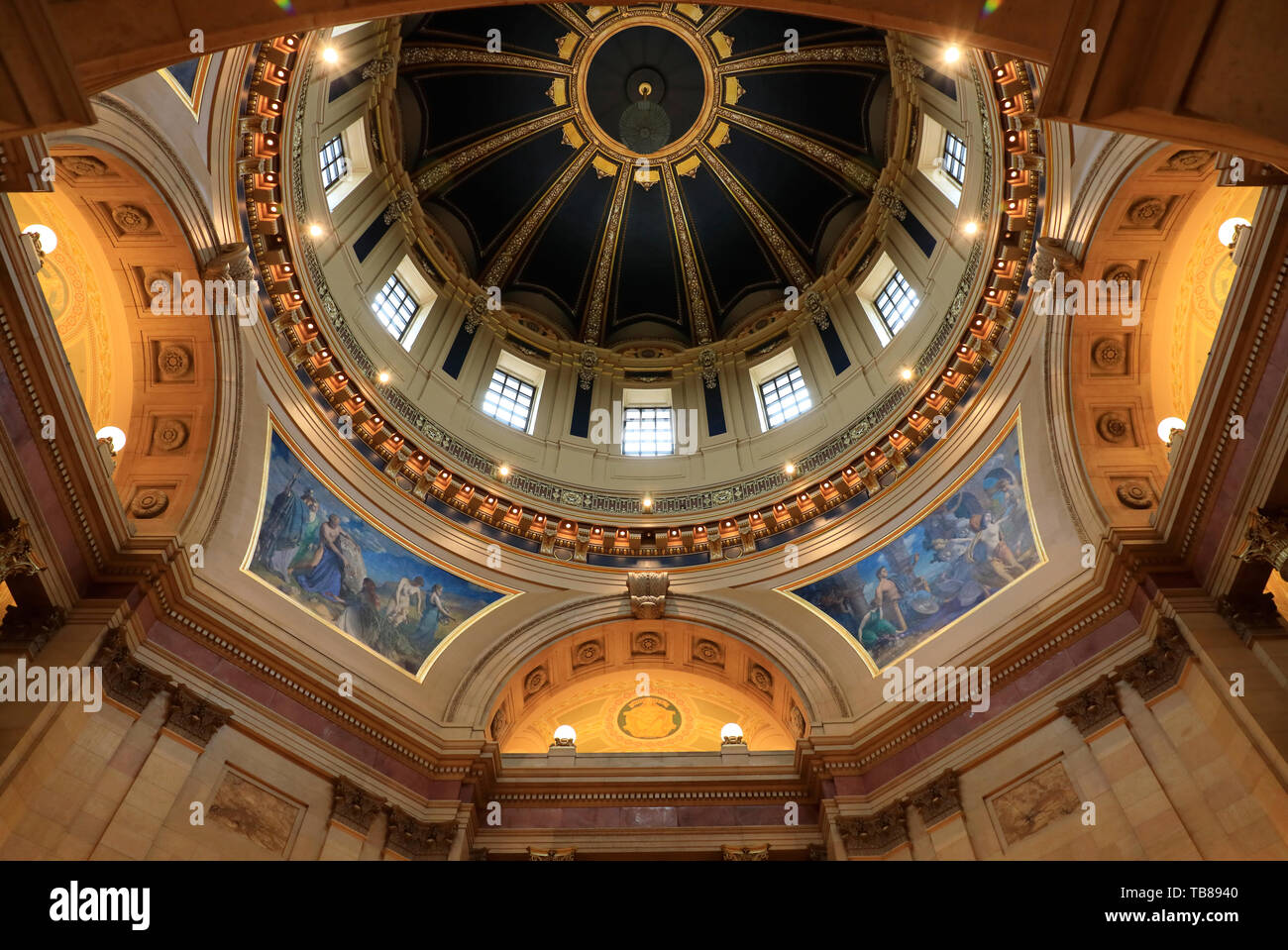 Innenansicht des Minnesota State Capitol dome. Saint Paul Minnesota. USA Stockfoto