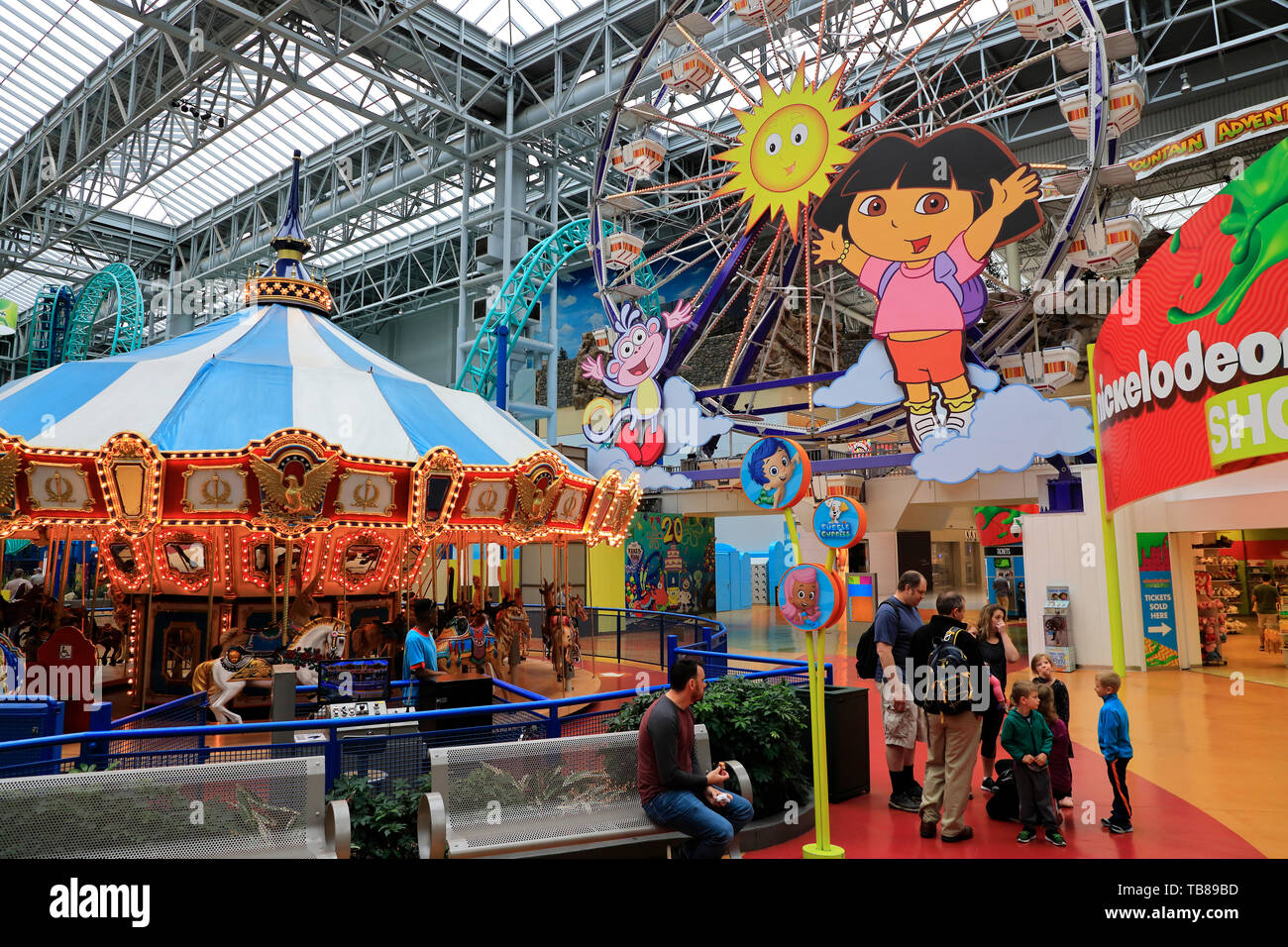 Nickelodeon Universe Theme Park innerhalb der Mall von Amerika. Bloomington. Minnesota. USA Stockfoto