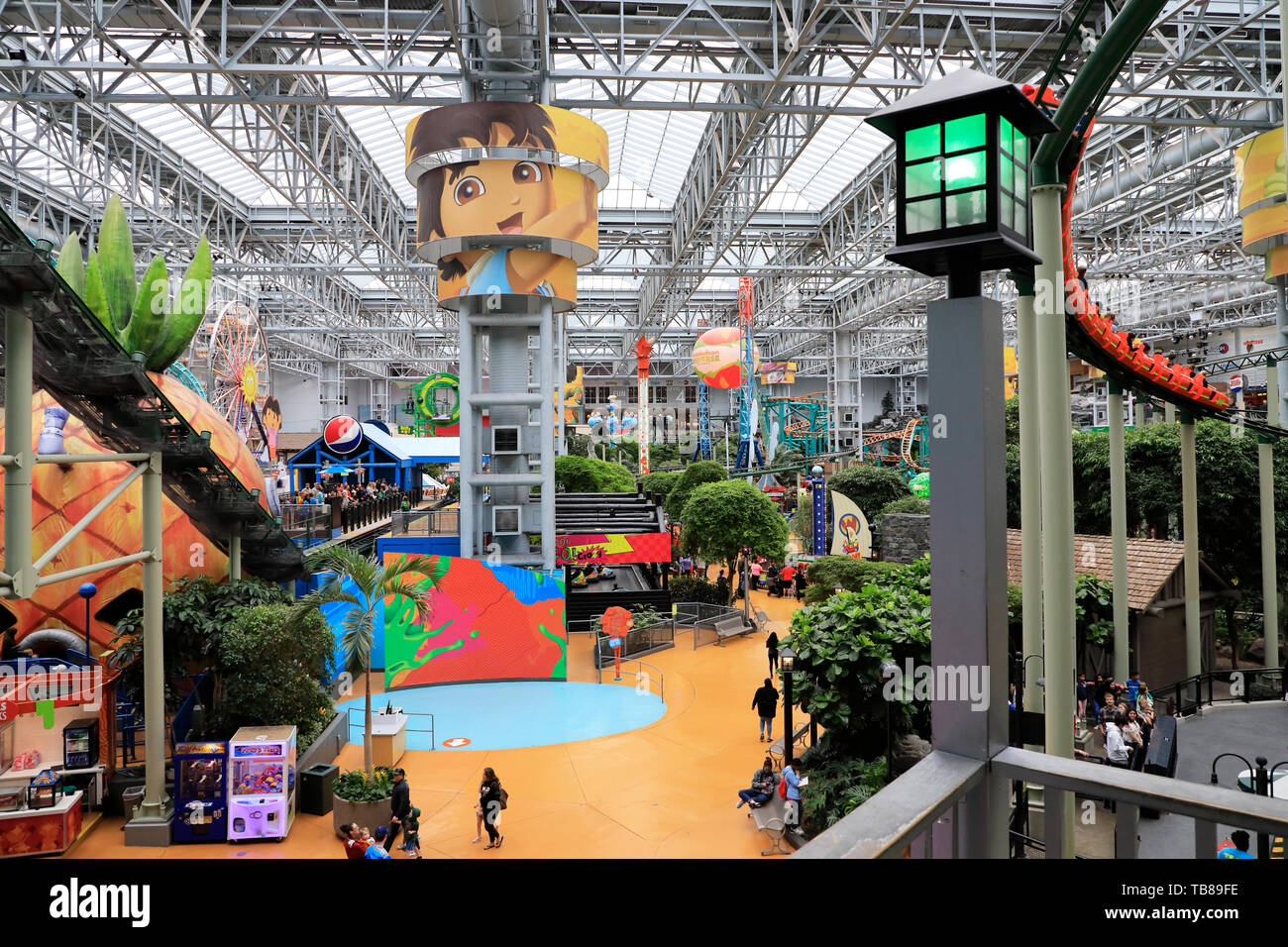 Nickelodeon Universe Theme Park innerhalb der Mall von Amerika. Bloomington. Minnesota. USA Stockfoto