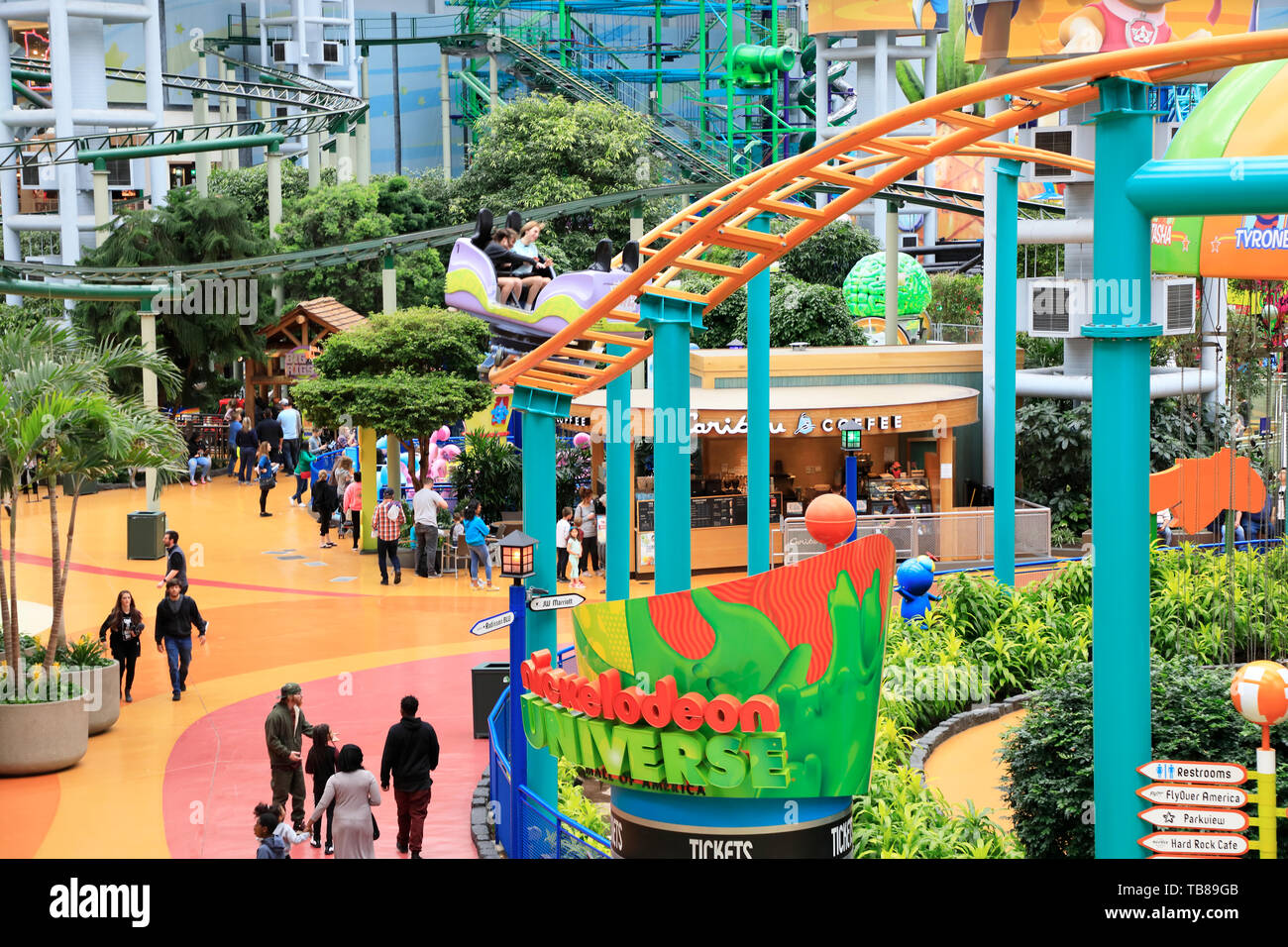 Nickelodeon Universe Theme Park innerhalb der Mall von Amerika. Bloomington. Minnesota. USA Stockfoto