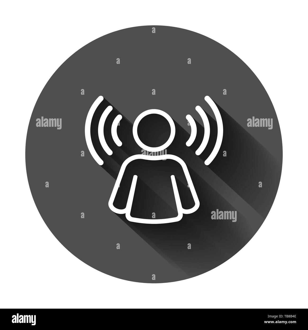 Sinnesbewußtseins Symbol im flachen Stil. Idee, menschliche Vector Illustration auf schwarzen Hintergrund mit langen Schatten. Kunden Gehirn Geschäftskonzept. Stock Vektor
