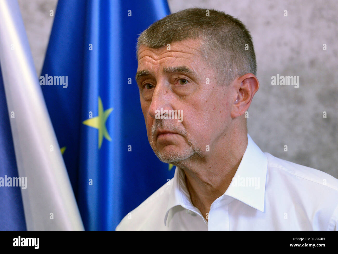 *** Mai 2nd, 2019, Foto *** Tschechische PM Andrej Babis (ANO) Gesichter ein Interessenkonflikt über die vorherrschenden Links zu seinem ehemaligen Unternehmen der Gruppe Agrofert, entsprechend einer Bilanz, die die Europäische Kommission (EC) zu der tschechischen Behörden, Hospodarske Noviny (HN) finanzielle Papier auf seiner Website schreibt Heute, am Freitag, 31. Mai 2019. Brüssel fordert, dass alle EU-Subventionen Agrofert erhielt ab 2018 zurückgegeben werden. Babis besaß die Agrofert riesigen chemischen-, Agrar-, Lebensmittel- und Media Holding bis 2017 in seiner damaligen Eigenschaft als Finanzminister, er übertragenen Mittel zu vertrauen wit zu erfüllen Stockfoto