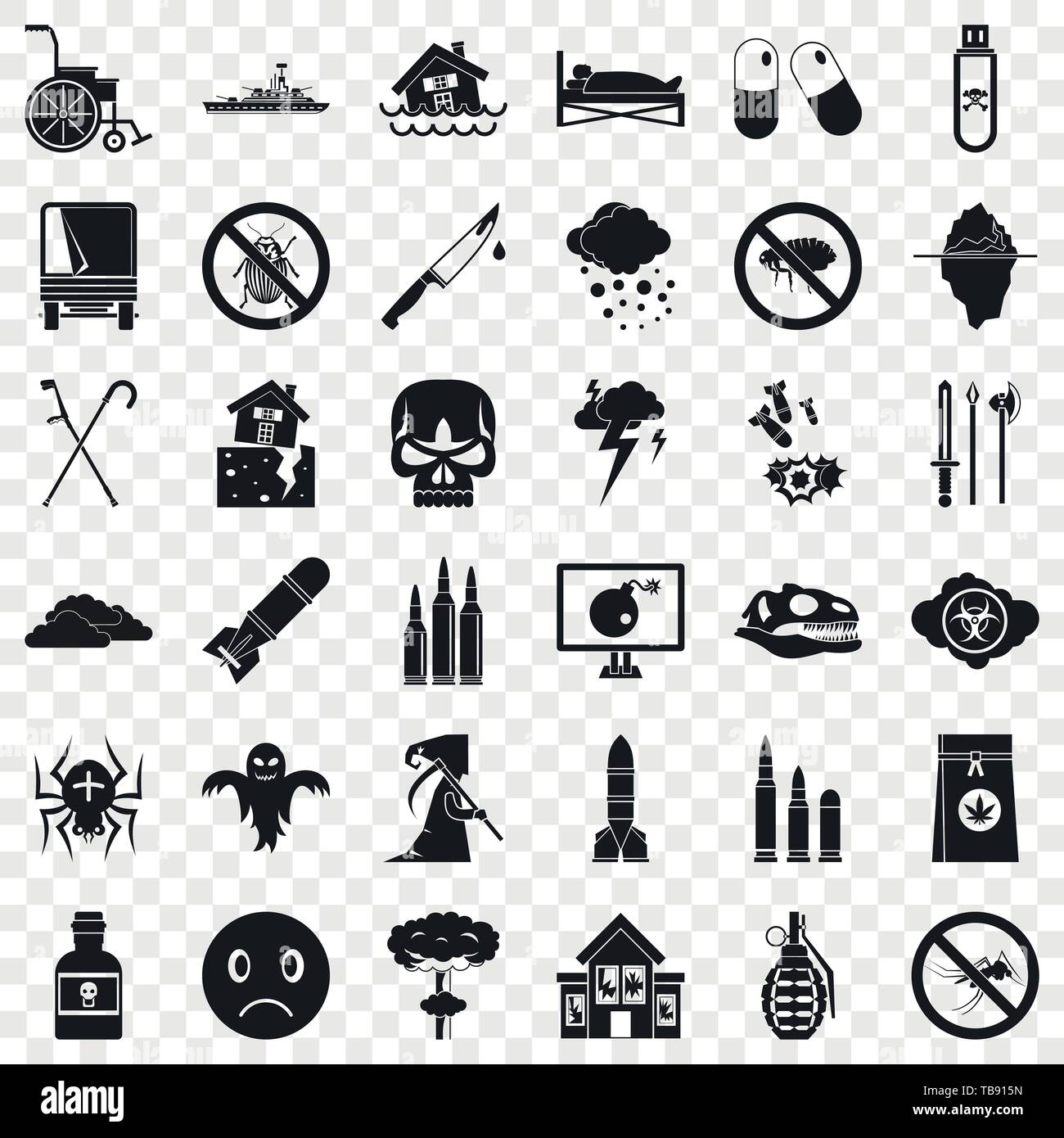 Spinne Icons Set, einfachen Stil Stock Vektor