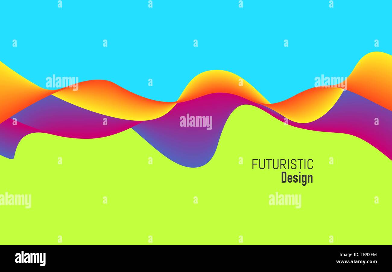 Moderne Hintergrund mit dynamischen Wirkung. Helles Design mit trendigen Farben. Bunte Konzept für die Website, Poster, Präsentation. Gelb und Violett Wellen. Stock Vektor