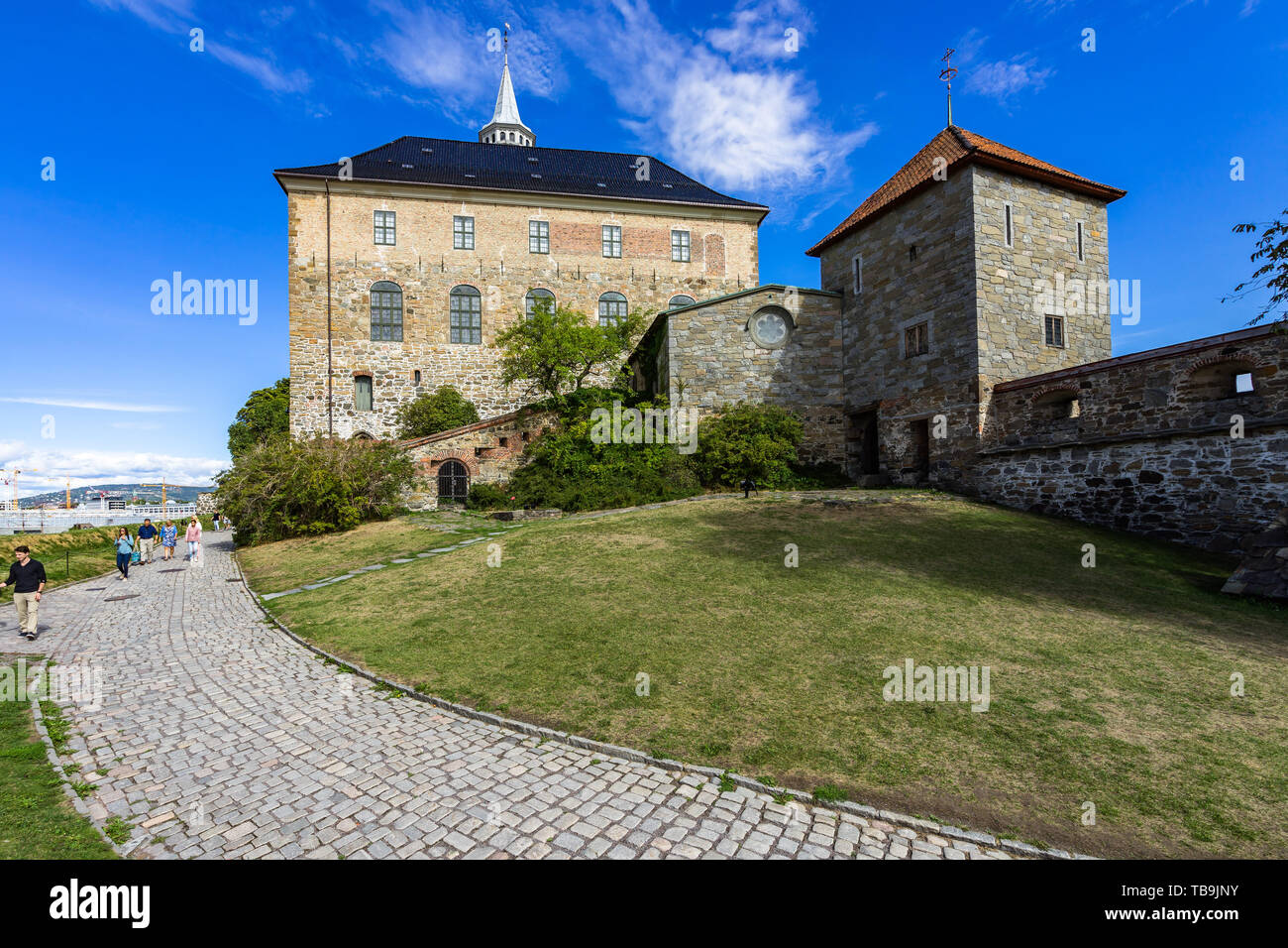 Akershus mittelalterlichen Burg ist eines der berühmtesten Gebäude von Oslo, Norwegen Stockfoto