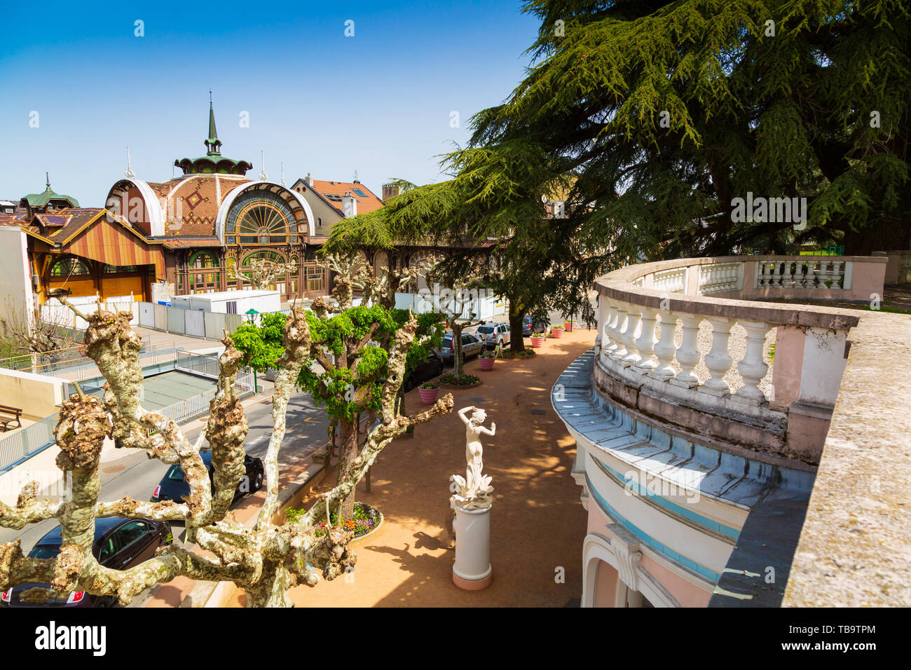 Historischen Jugendstilvilla Pumpenhaus Mineralwasser in Evian-les-Bains Stadt in Frankreich Stockfoto