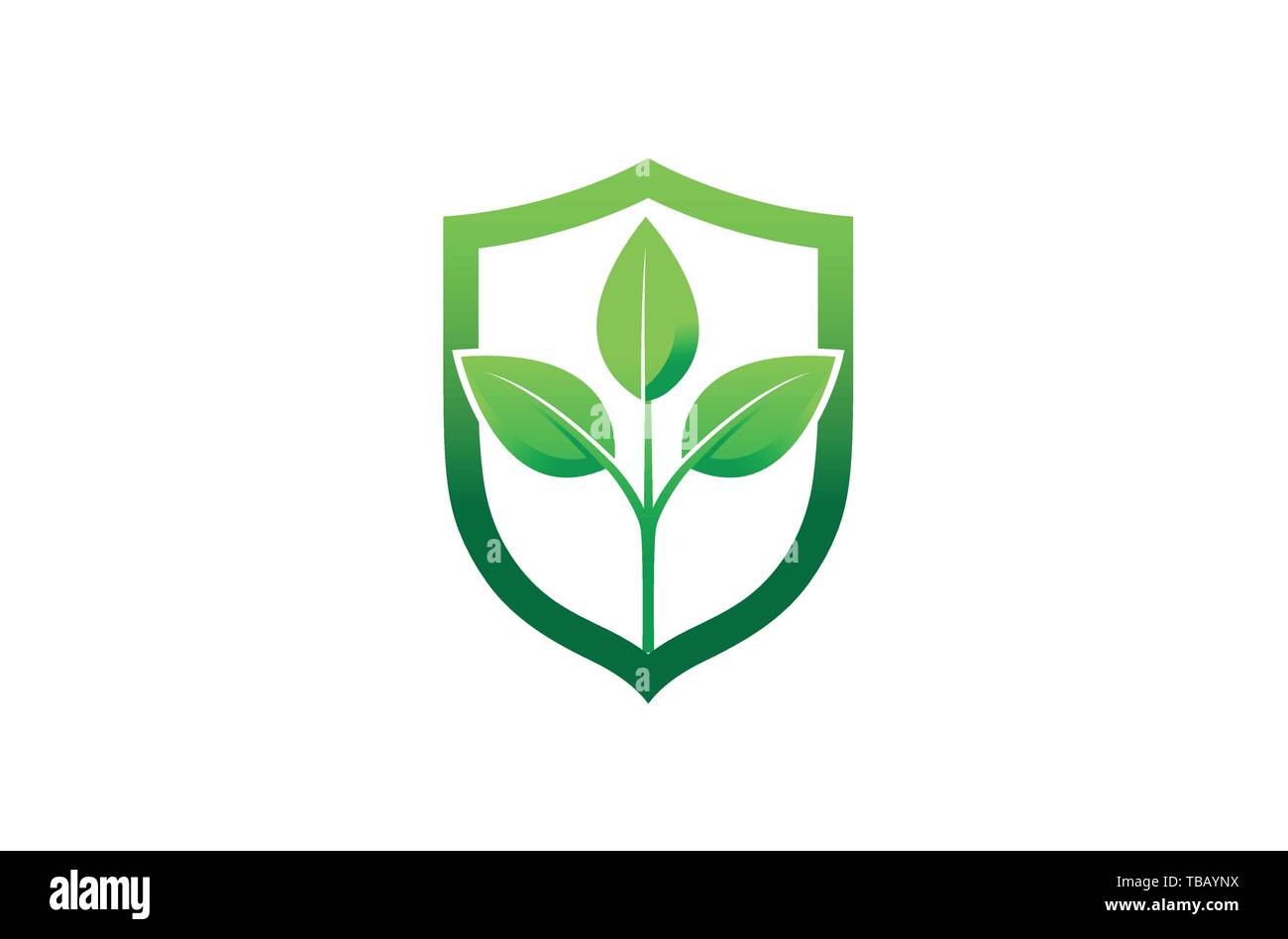 Kreative Eco Blätter Pflanze Shield Logo Design Symbol Vektor Illustration Stock Vektor