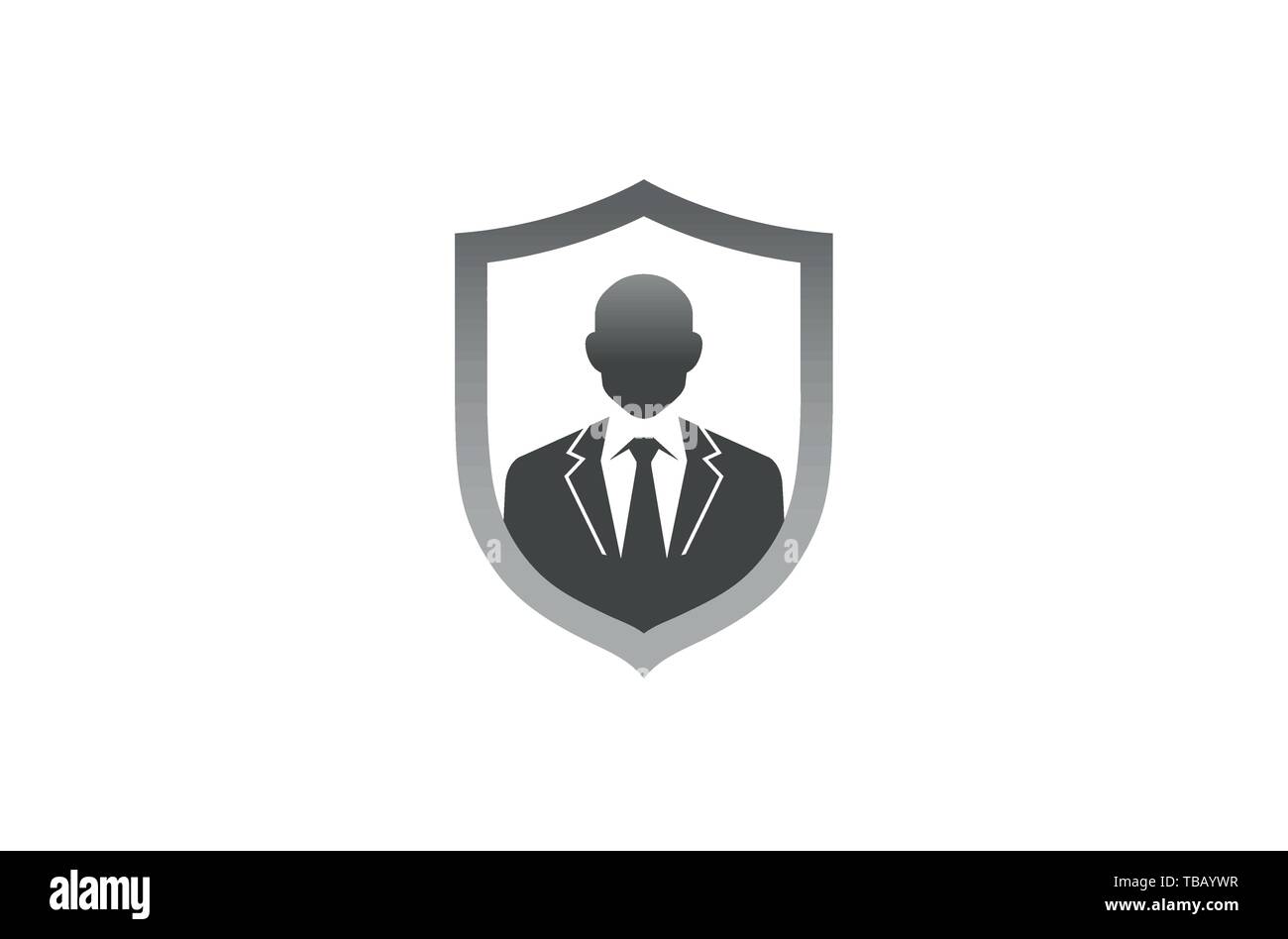 Kreative Gentelman Tuxedo Shield Logo Design Symbol Vektor Illustration Stock Vektor