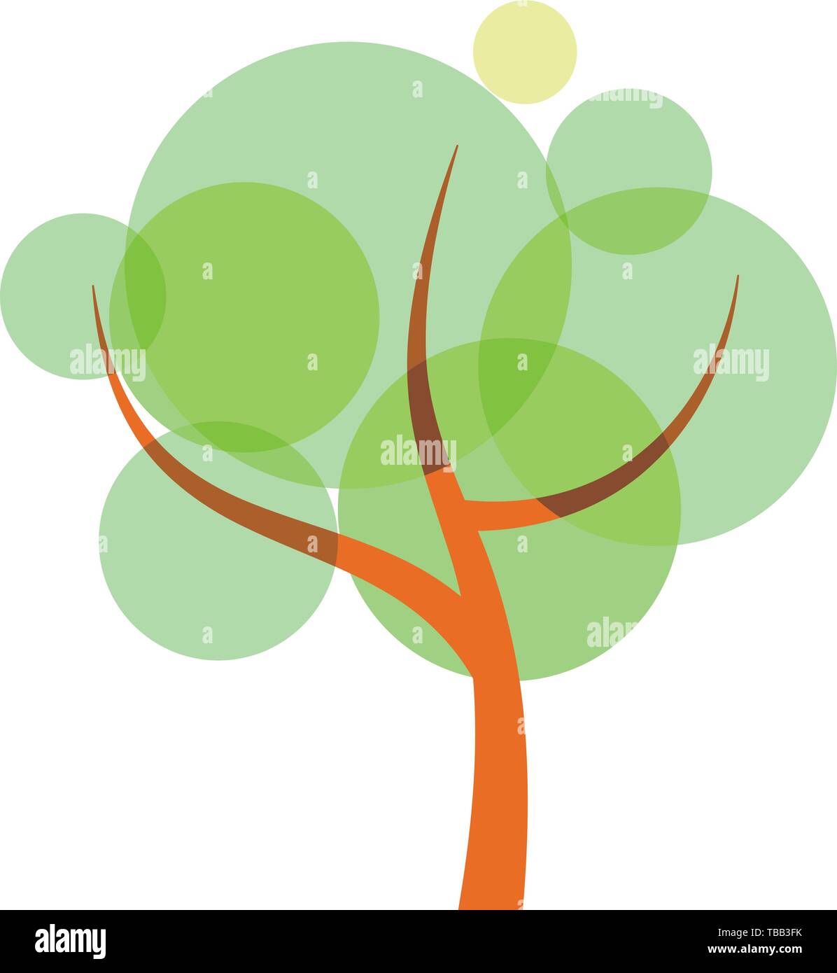 Vector Illustration. Transluzente geometrische Baum Symbol. Sauber und flach. Stock Vektor