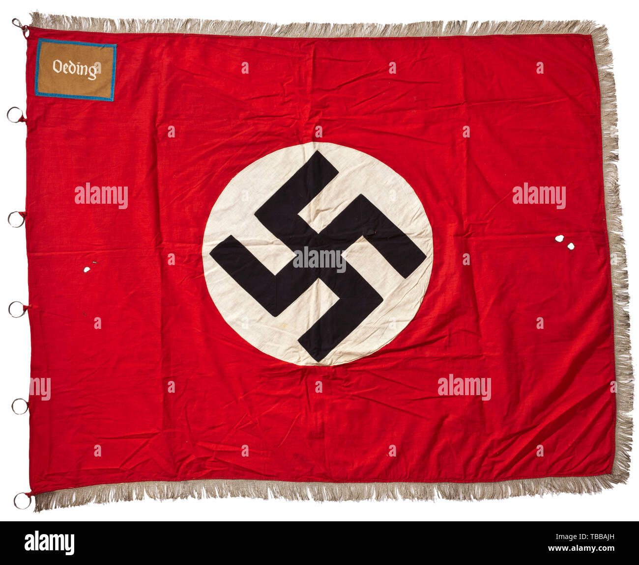 Nationalsozialismus, Nationalsozialistische Deutsche Arbeiterpartei (NSDAP), Flagge der lokalen Gruppe Oeding, Nordrhein-Westfalen, Editorial-Use - Nur Stockfoto