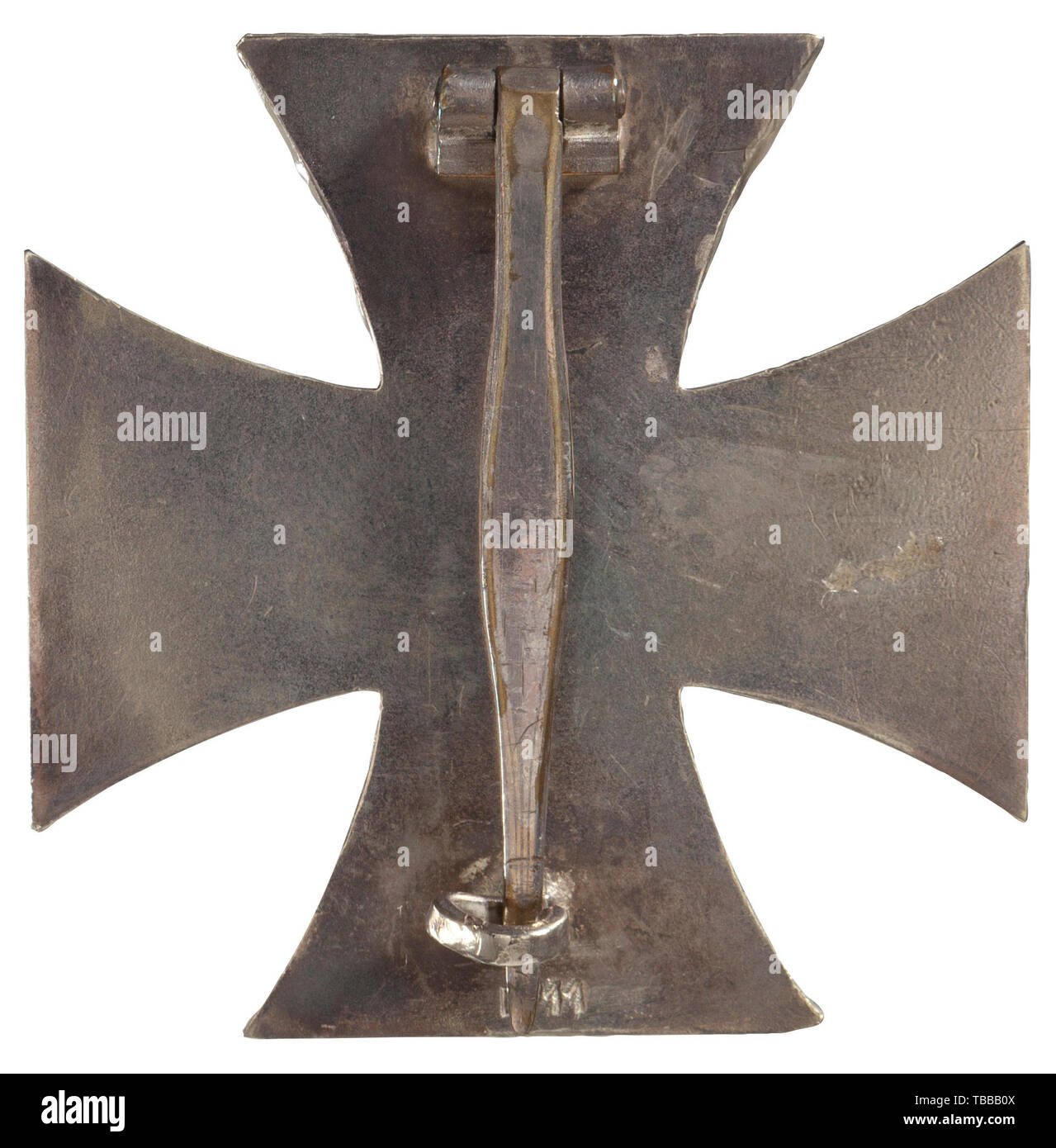 Die John PEPERA SAMMLUNG, ein Eisernes Kreuz 1939 1.Klasse mit der Verleihung Fall, versilbert Rahmen, Eisenkern mit umfangreichen Alter zu schwarz malen. Hakenkreuz und Datum Kupferschicht ausgesetzt. Cola Flasche Pin, "L/11' für Wilhelm Deumer Stempel unten verfangen. Schwarz Kunstleder mit faksimile auf dem Deckel. Innen weiß Seide Deckel gestempelt in schwarzer Tinte' Paul Meybauer Berlin"., Editorial-Use - Nur Stockfoto