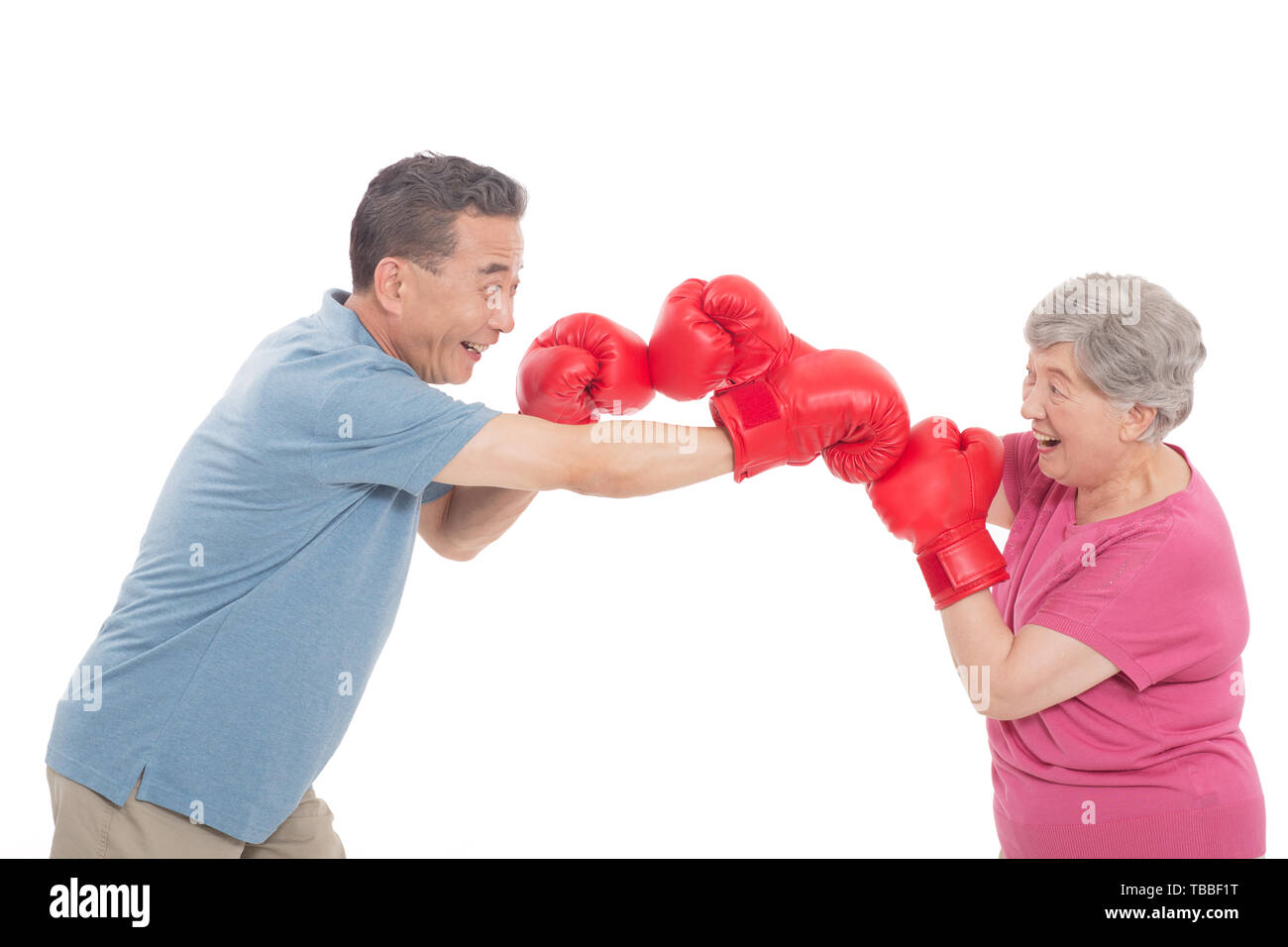 Die älteren Menschen verstärken sich. Stockfoto