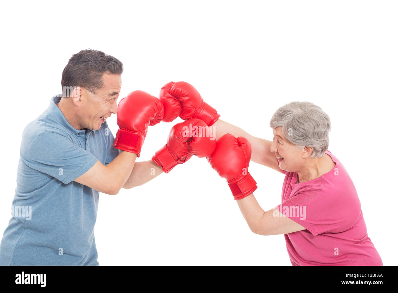 Die älteren Menschen verstärken sich. Stockfoto